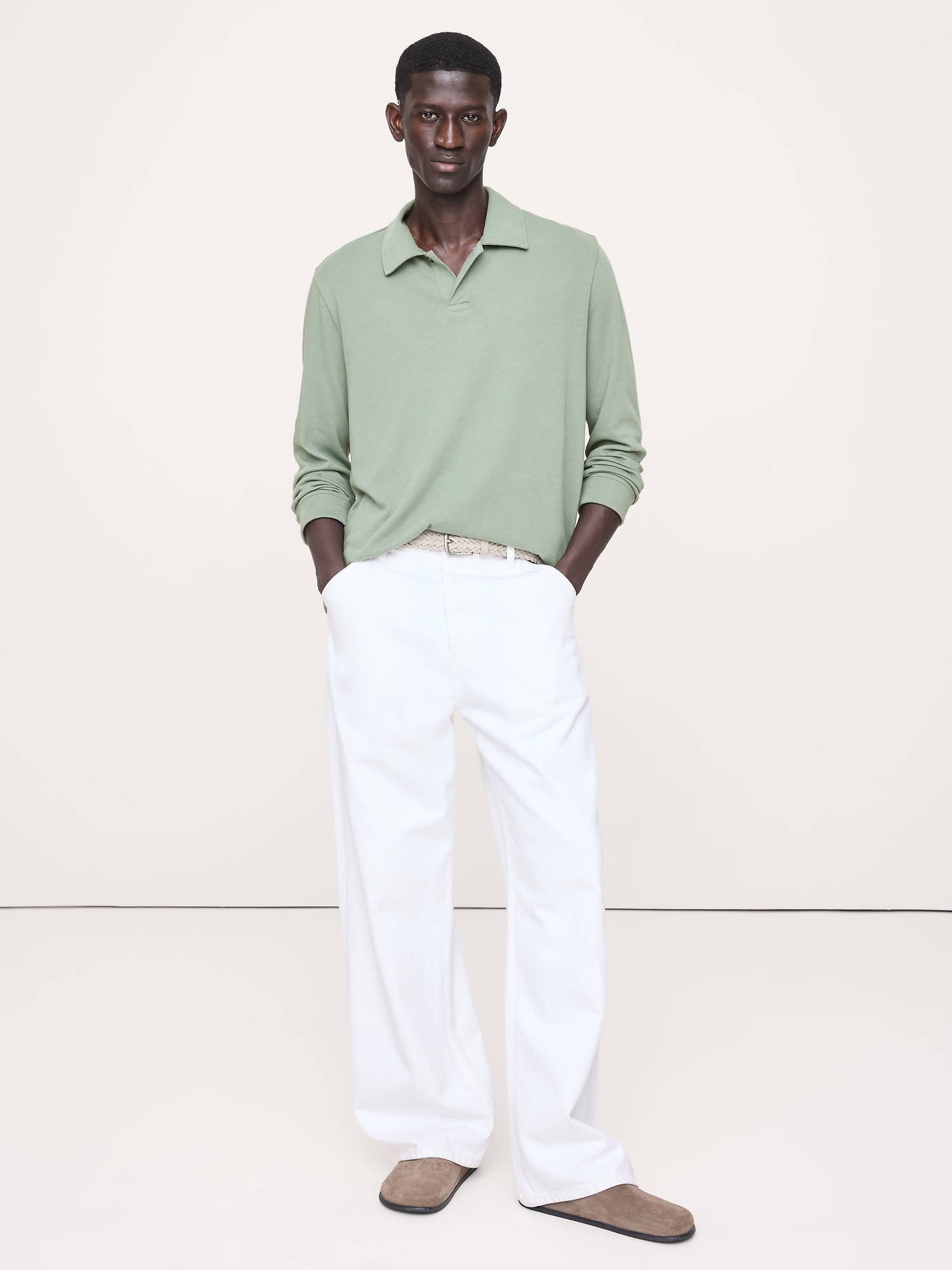 Image number 3 showing, Cotton Jersey Long-Sleeve Polo