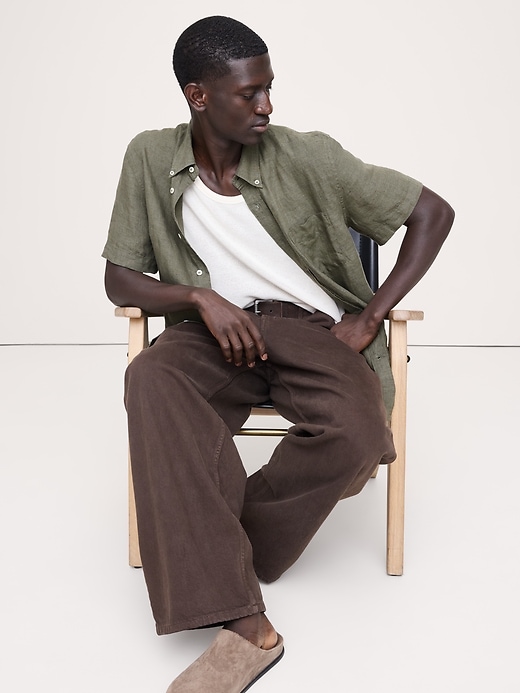 Standard-Fit Linen Short-Sleeve Shirt