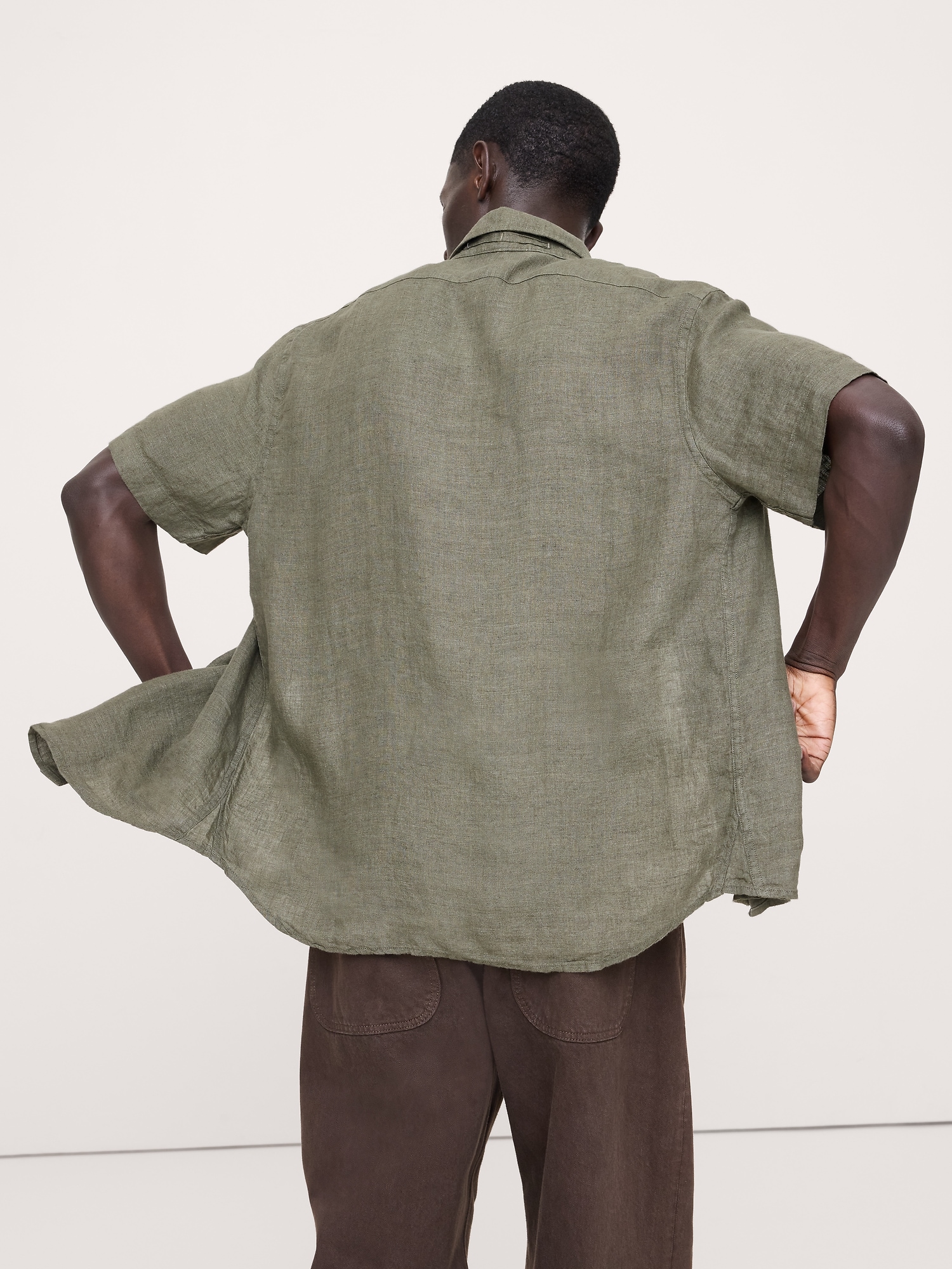 Image number 5 showing, Standard-Fit Linen Short-Sleeve Shirt