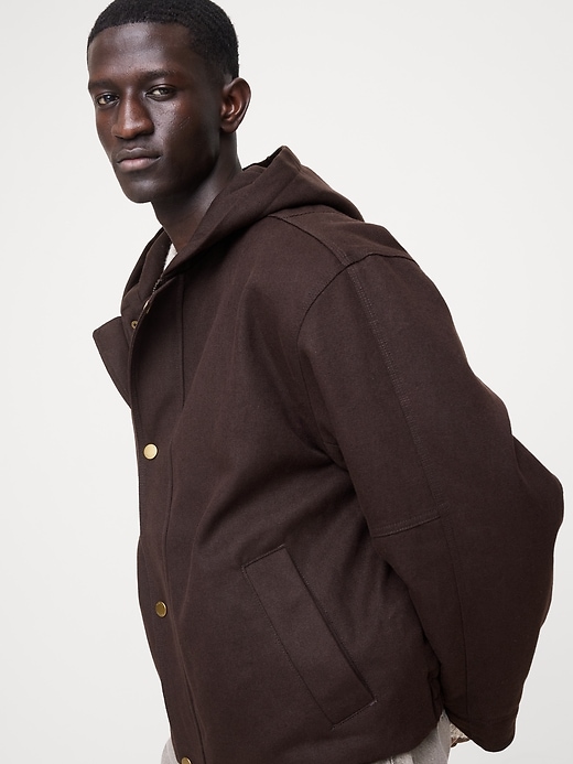Hemp-Cotton Canvas Insulated Bomber Jacket | Banana Republic