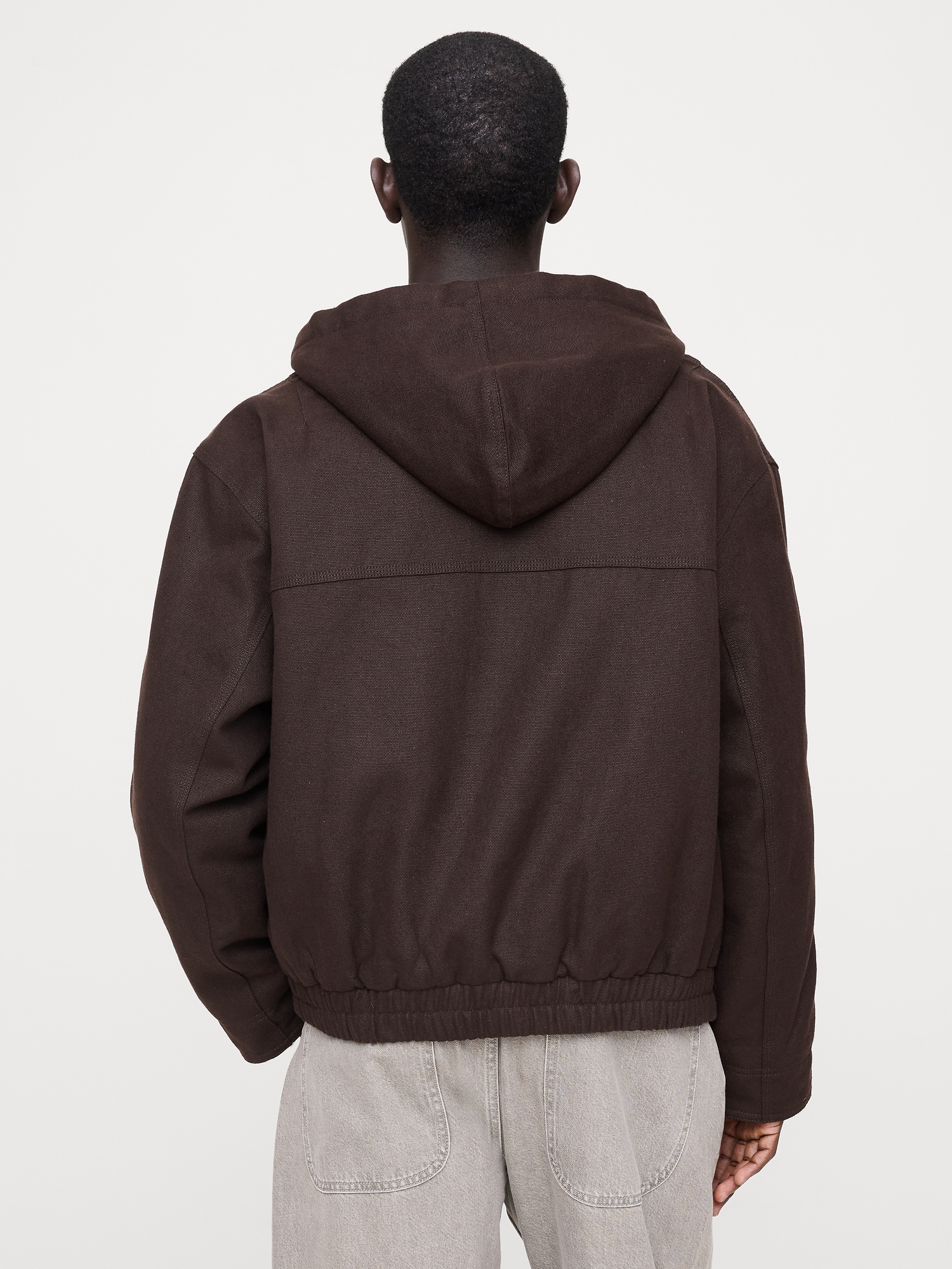 Image number 3 showing, Hemp-Cotton Canvas Insulated Bomber Jacket