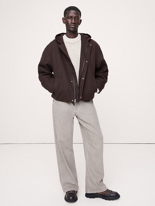 Hemp-Cotton Canvas Insulated Bomber Jacket | Banana Republic