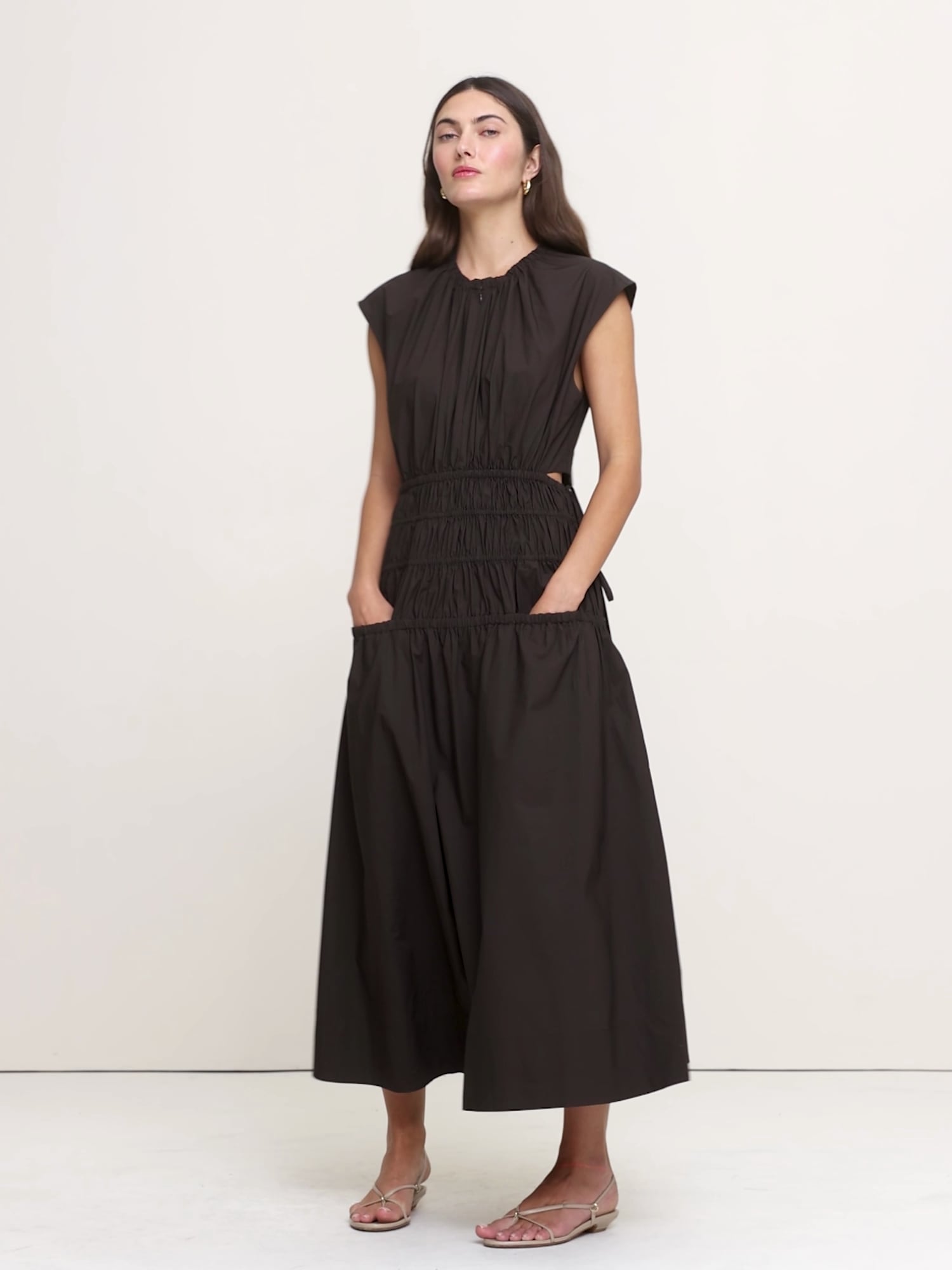 green emerald velvet dress European Linen Maxi Dress  Banana Republic