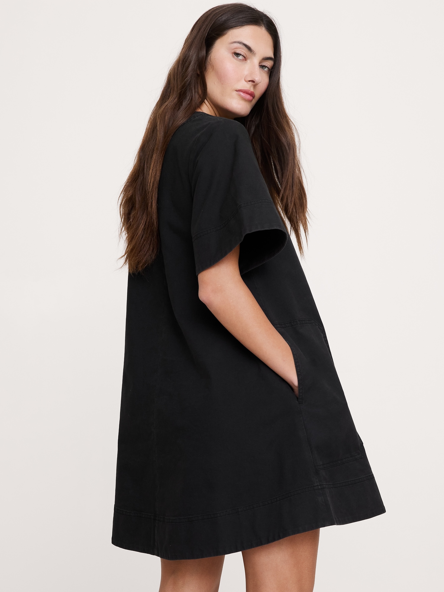 Image number 3 showing, Cotton Canvas Mini Dress