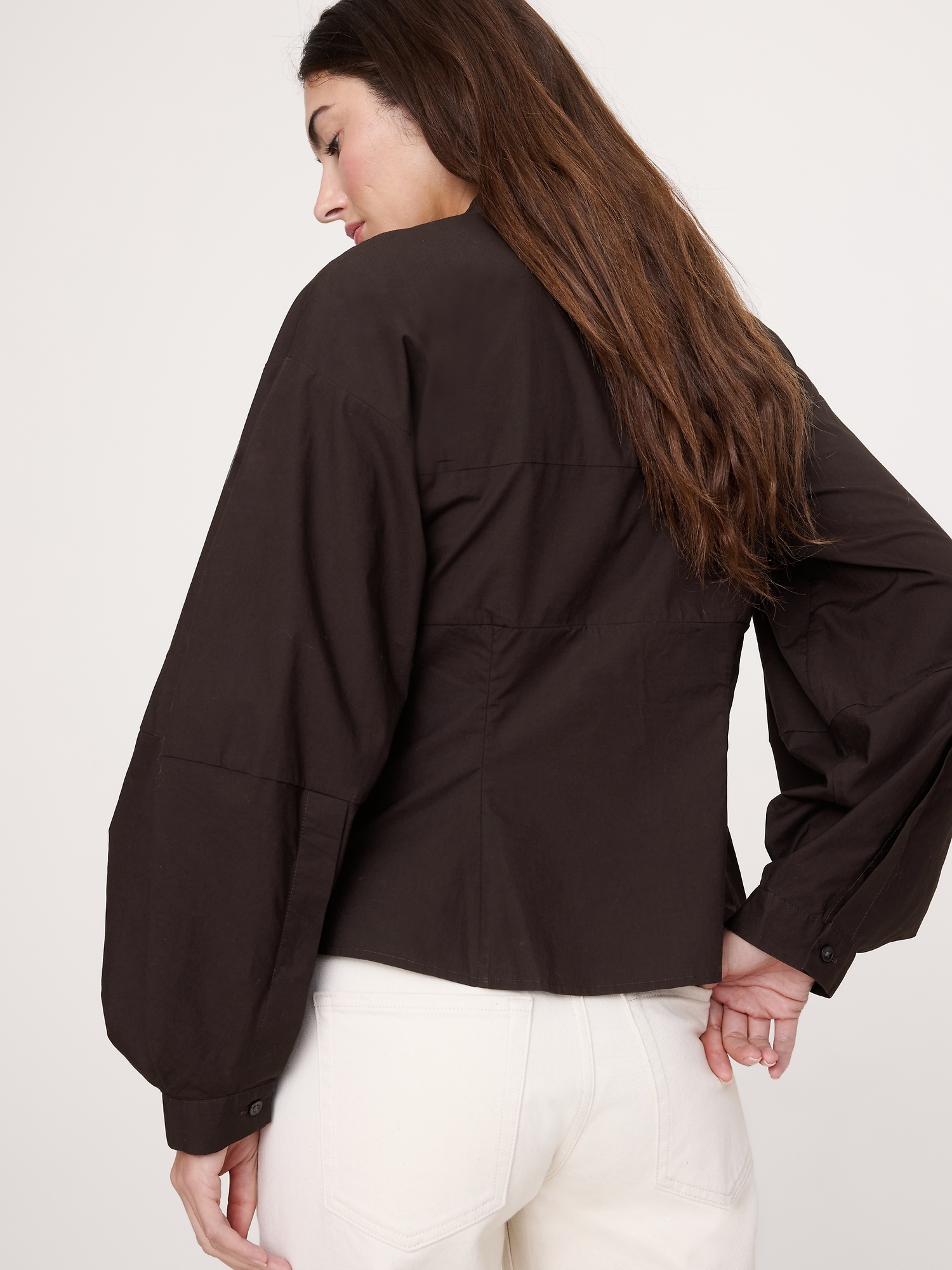 Image number 2 showing, Cotton Poplin Balloon-Sleeve Shirt