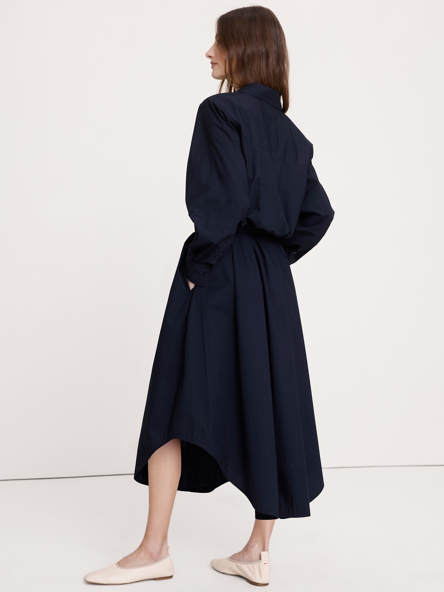 Image number 5 showing, Cotton Poplin Midi Shirt Dress