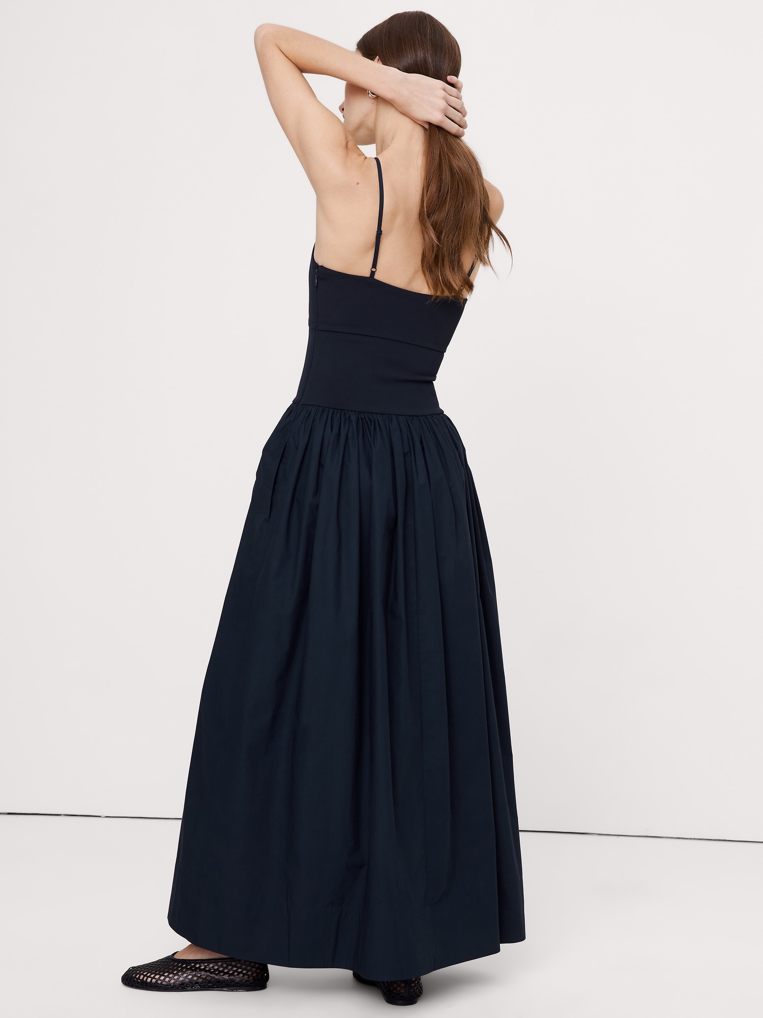 Image number 6 showing, Jersey & Poplin Twist-Front Maxi Dress