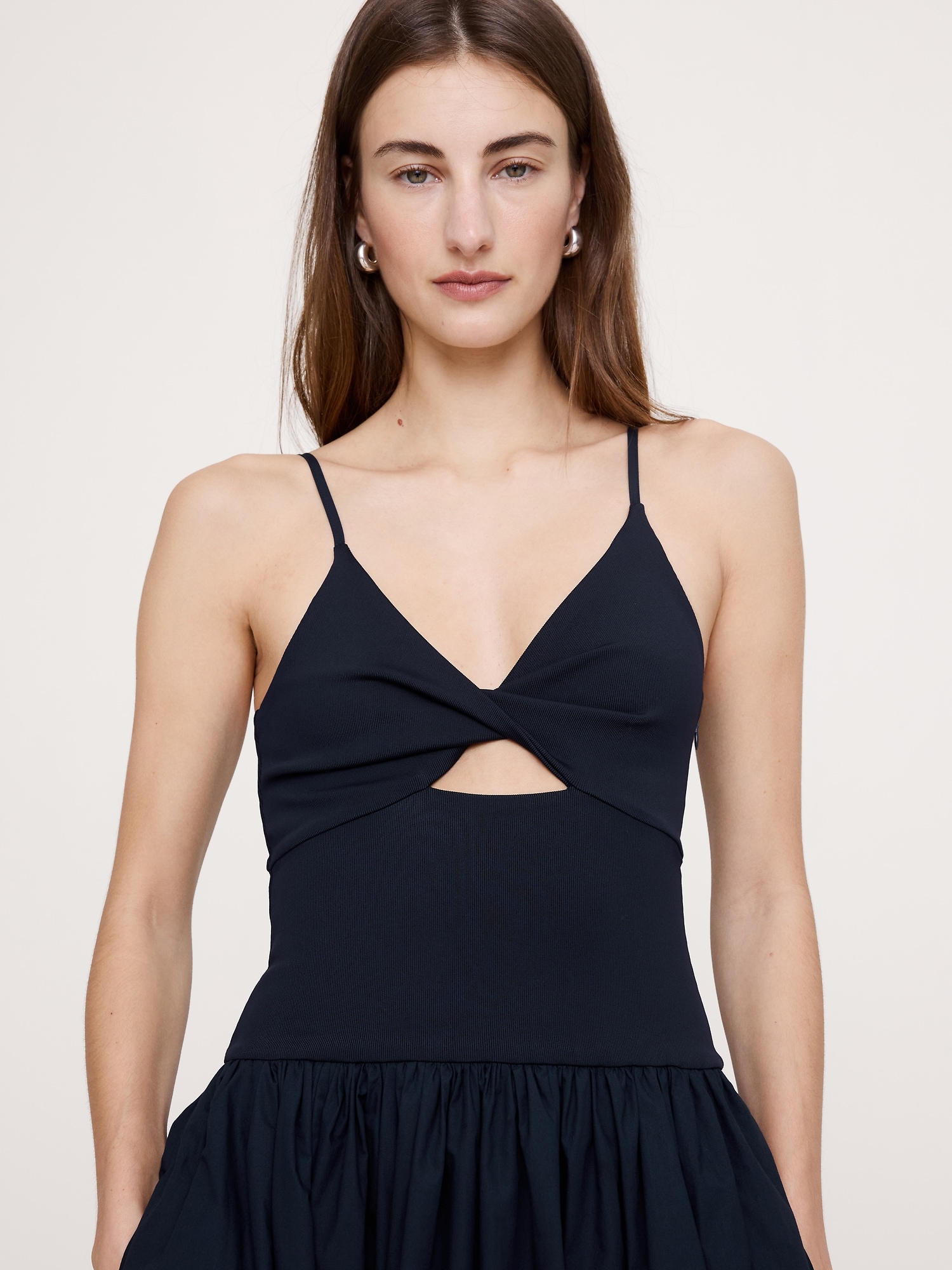 Image number 7 showing, Jersey & Poplin Twist-Front Maxi Dress