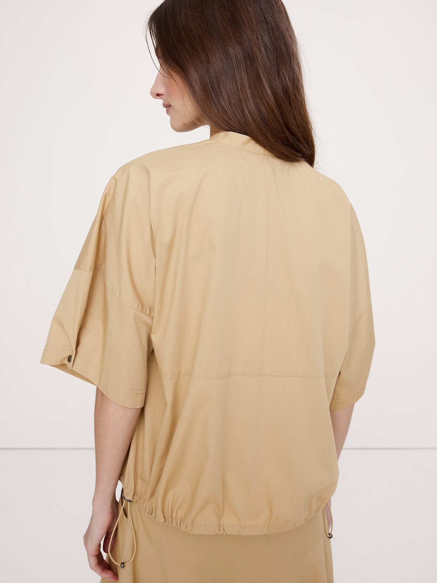 Image number 2 showing, Stretch-Cotton Puff-Sleeve Top