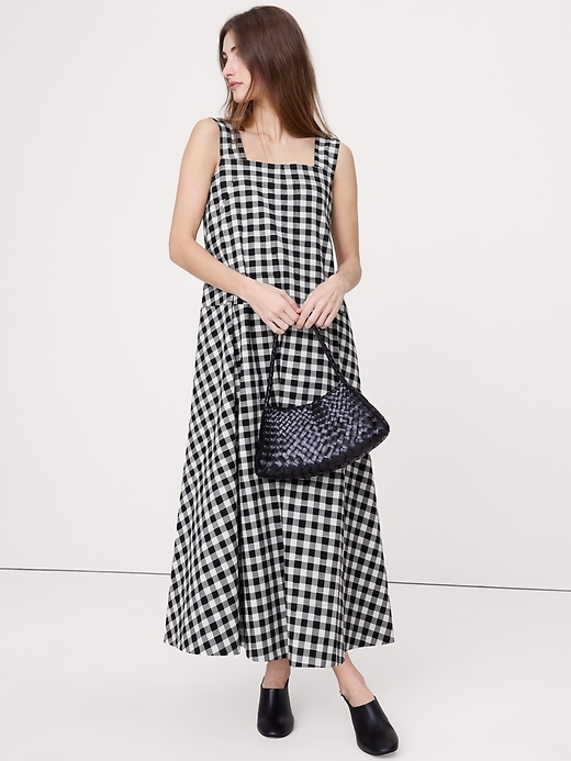 Square-Neck Apron Maxi Dress