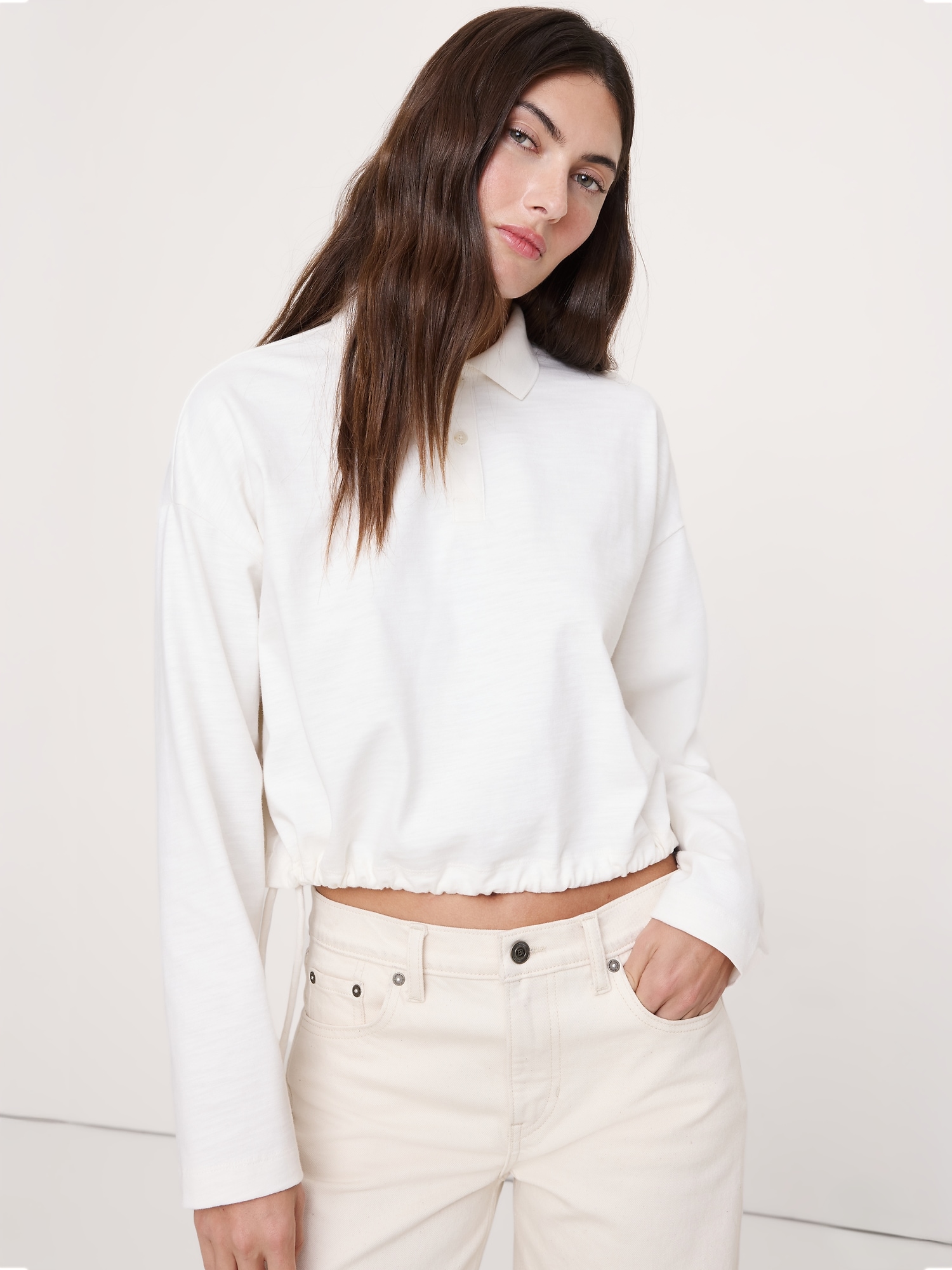 Heavy Cotton Slub Cropped Polo