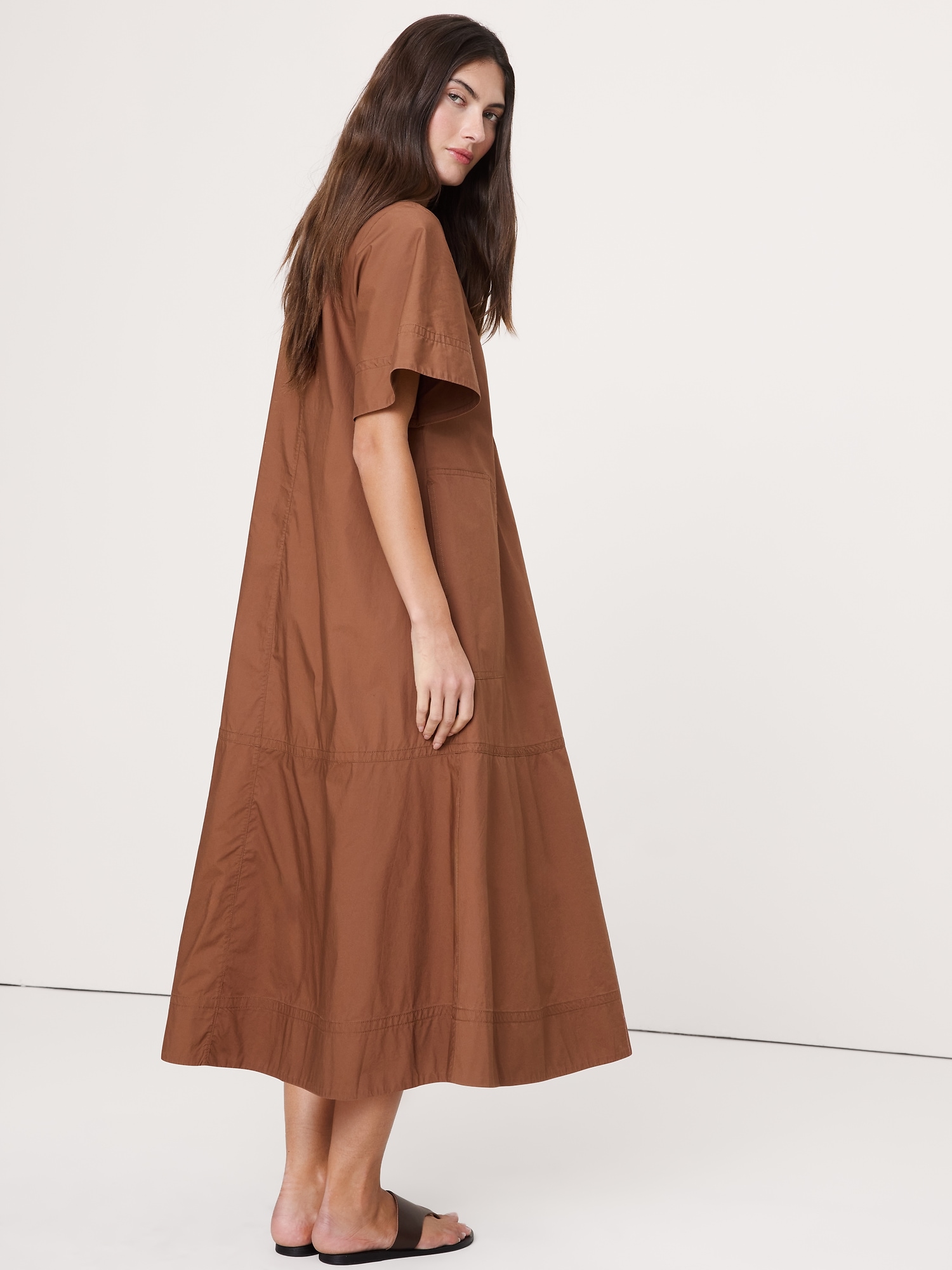 Image number 5 showing, Cotton Poplin Trapeze Midi Dress