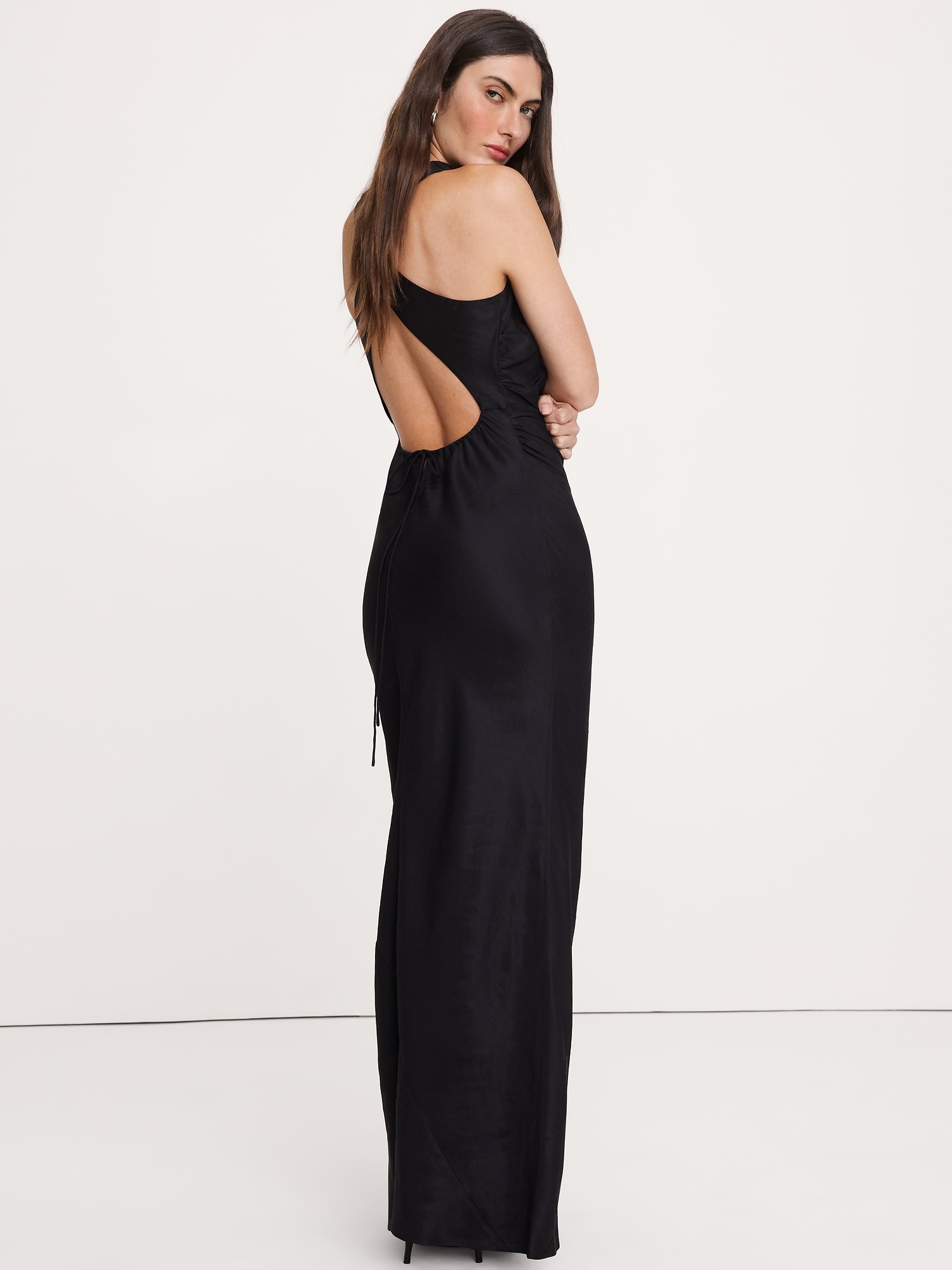 Image number 3 showing, Viscose-Linen Cowl-Neck Dress