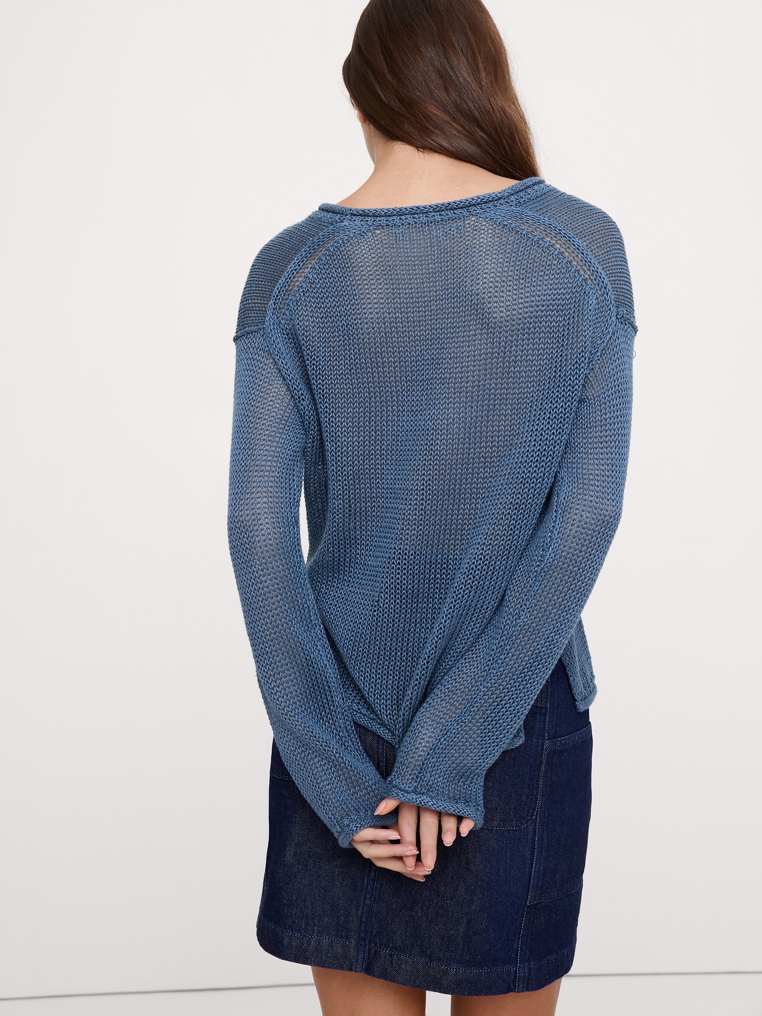 Image number 2 showing, Heirloom Linen V-Neck Sweater