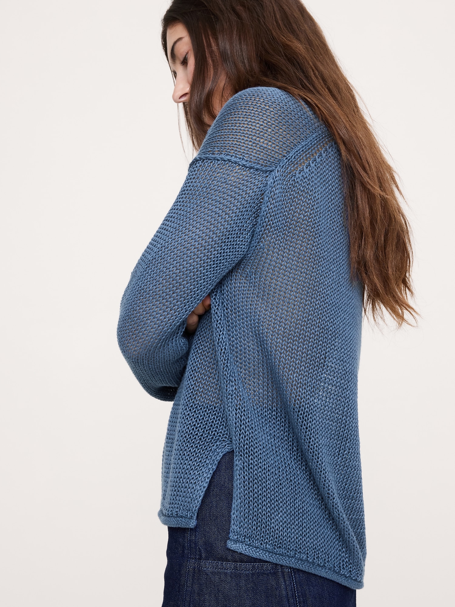 Image number 3 showing, Heirloom Linen V-Neck Sweater