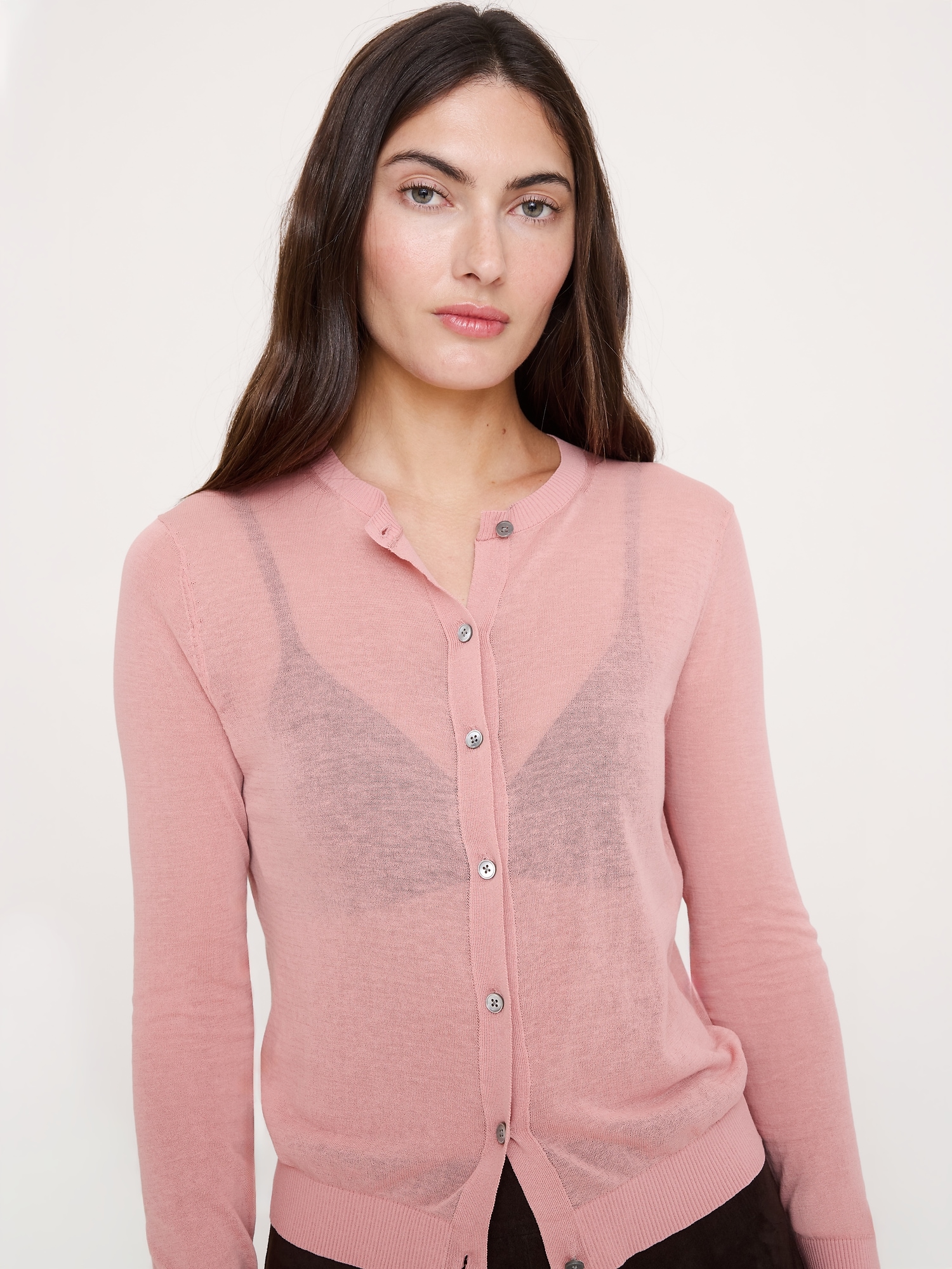 Sheer Ultra-Fine Cotton Cardigan
