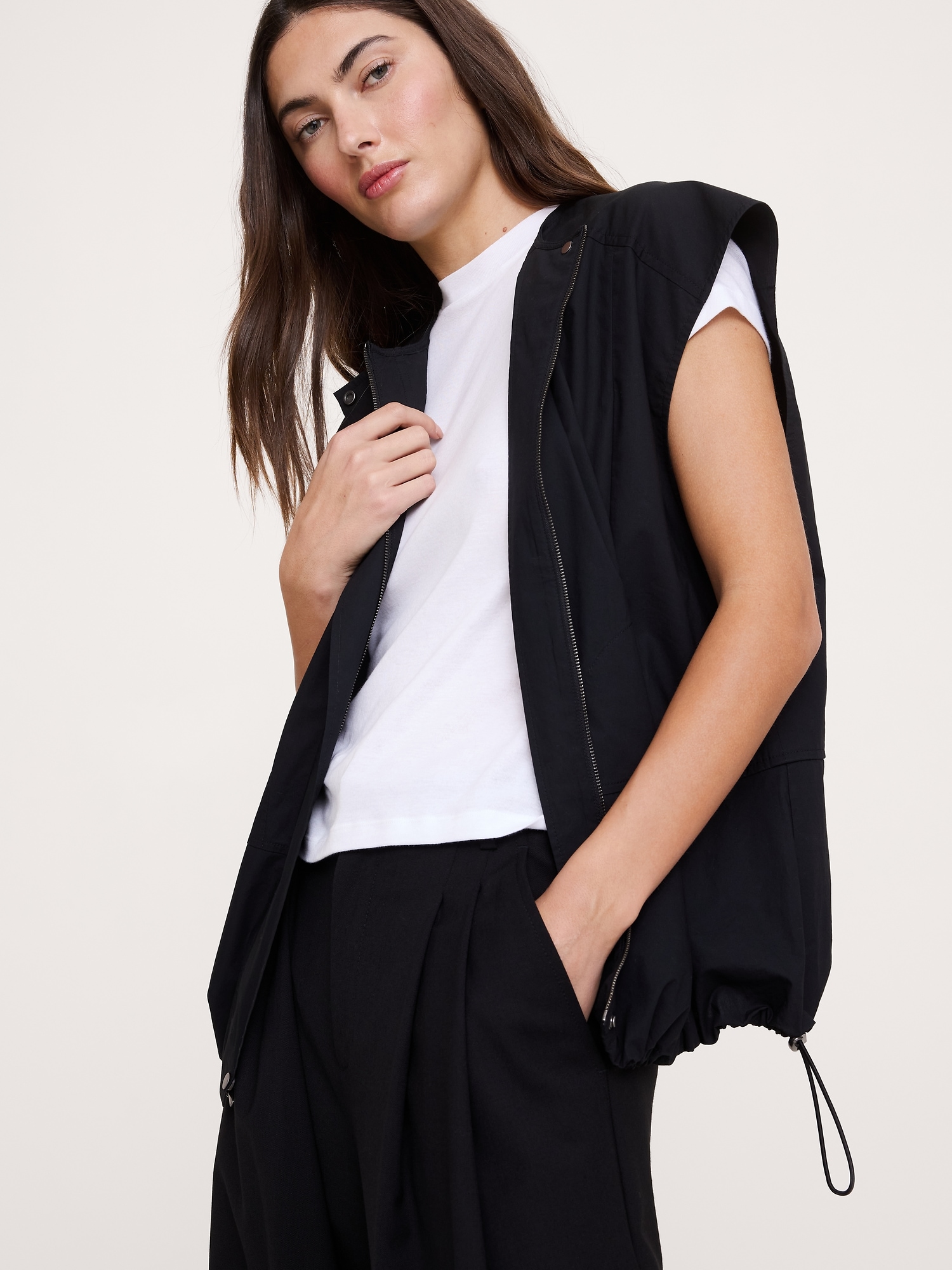 Image number 3 showing, Cotton Poplin Bubble-Hem Top