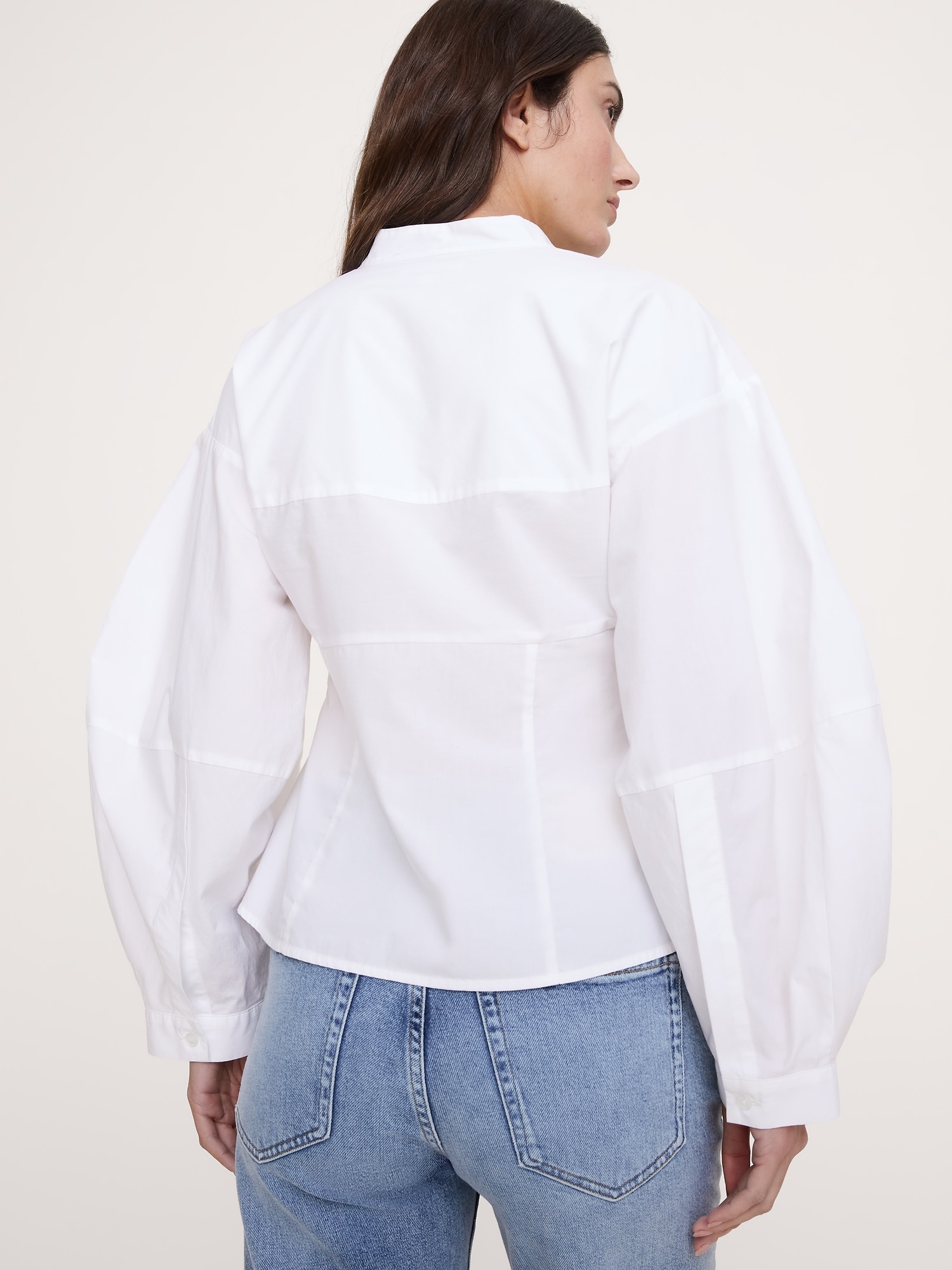 Image number 4 showing, Cotton Poplin Balloon-Sleeve Shirt