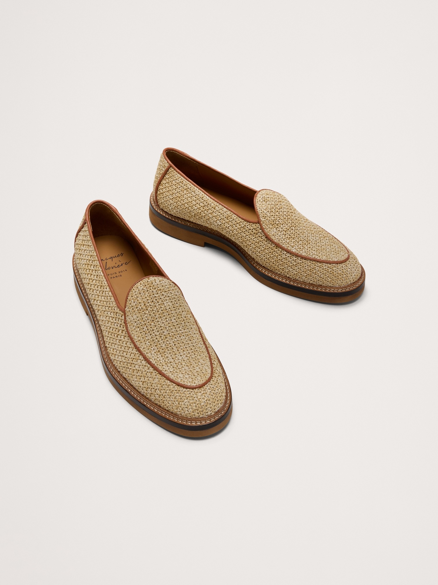 Мужские туфли Jacques Soloviere Lex Raffia Loafer, цвет: Натуральный — фото 3