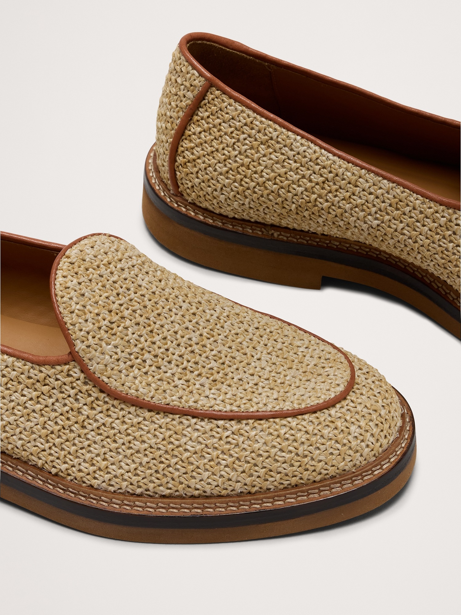 Мужские туфли Jacques Soloviere Lex Raffia Loafer, цвет: Натуральный — фото 6