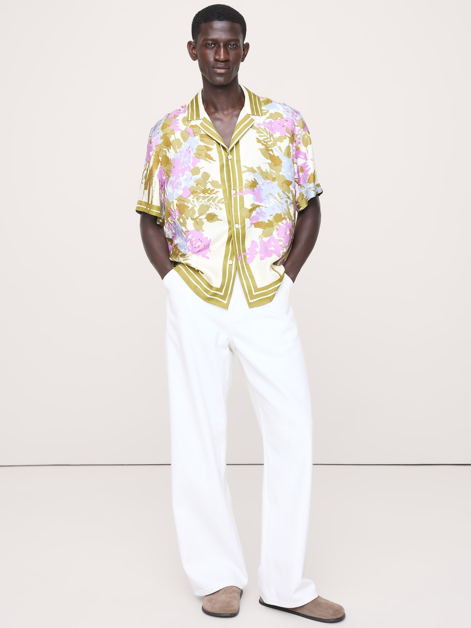 Image number 4 showing, Standard-Fit Silk Resort Shirt