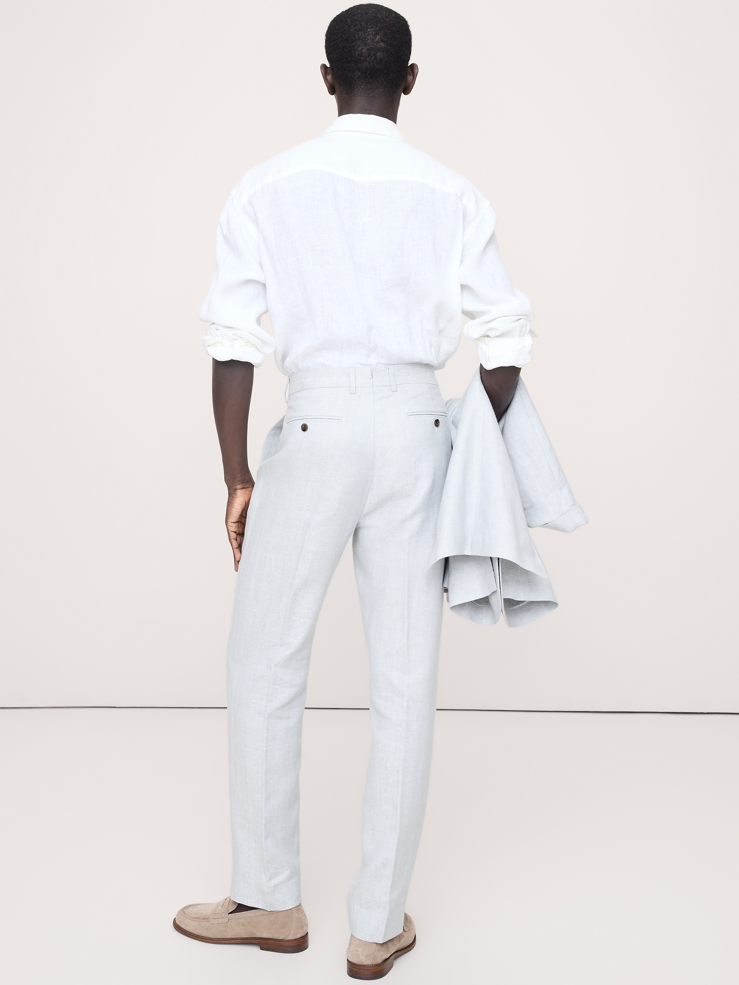 Image number 3 showing, Slim Herringbone Linen-Merino Suit Pant