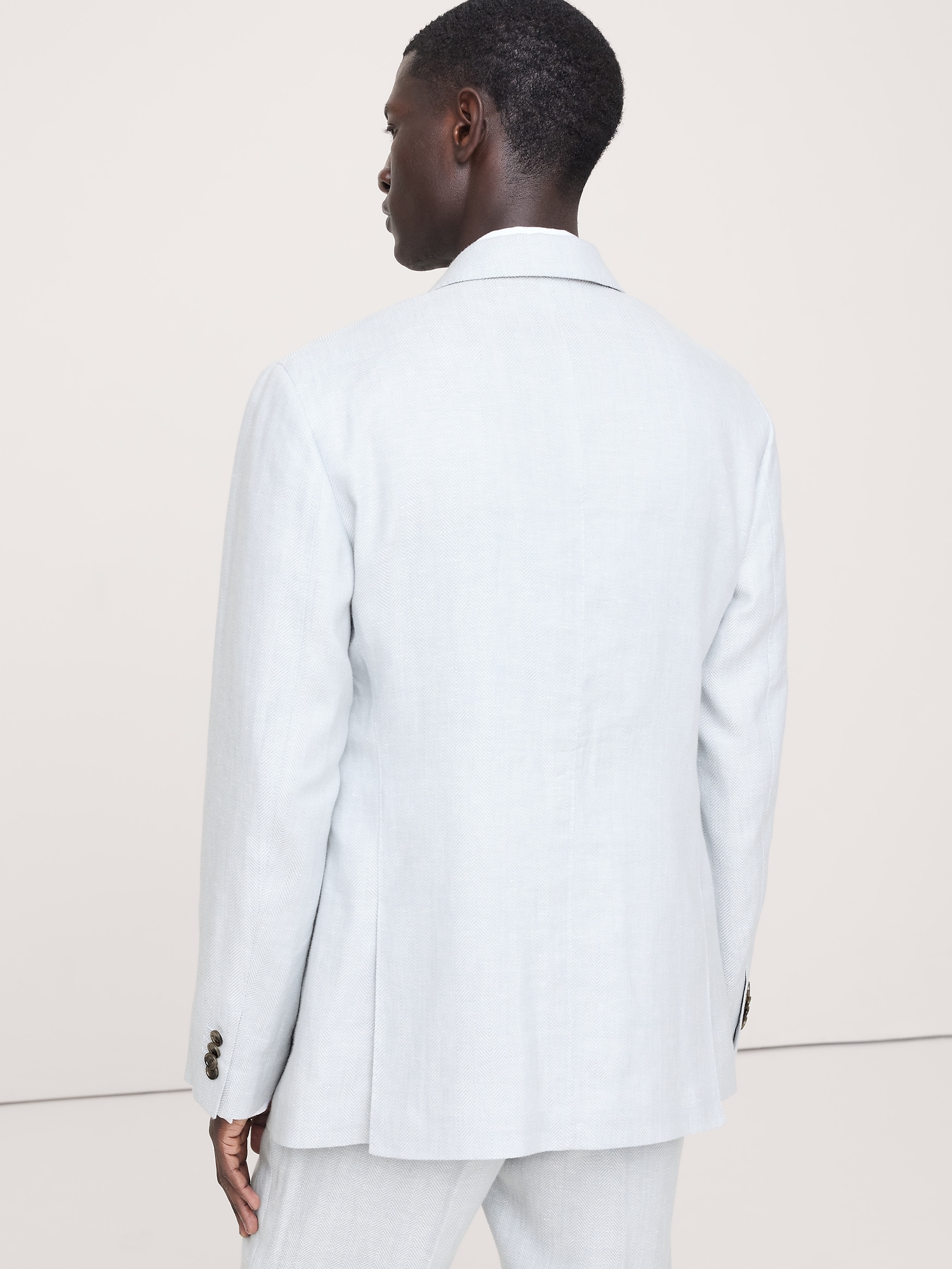 Image number 3 showing, Herringbone Linen-Merino Suit Jacket
