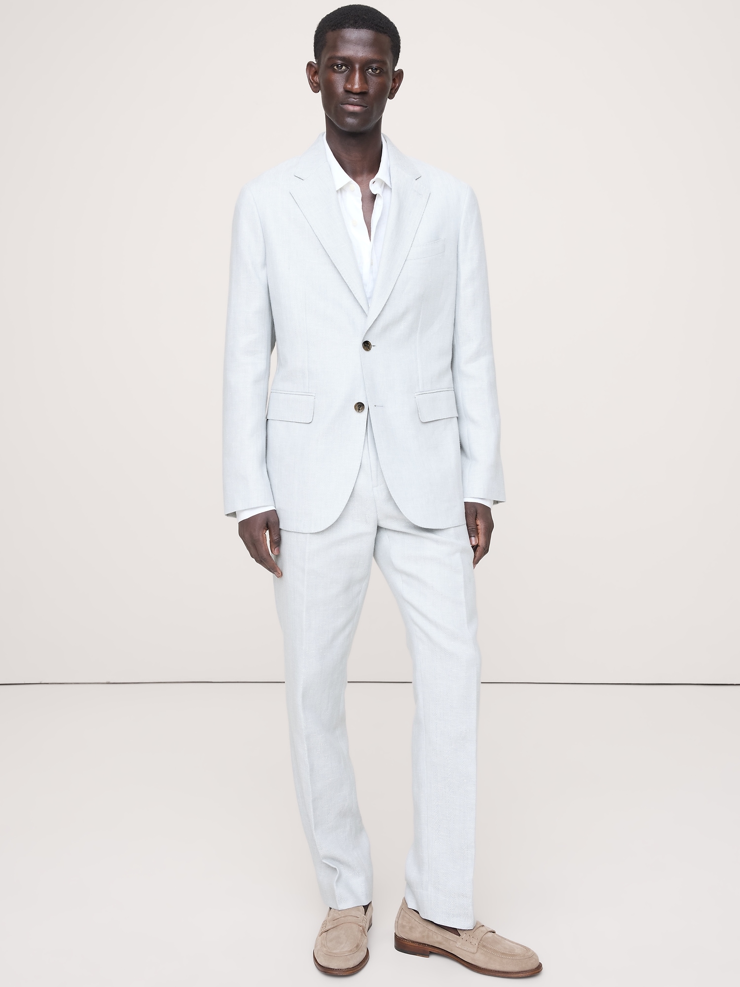 Image number 6 showing, Herringbone Linen-Merino Suit Jacket