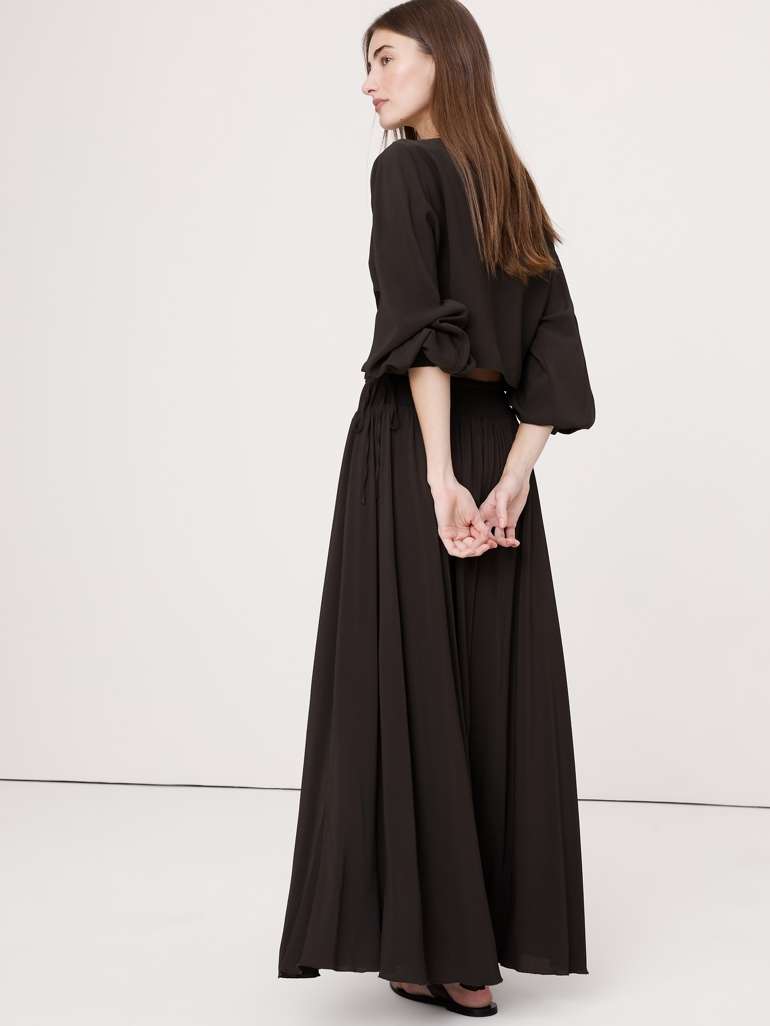 Image number 3 showing, Smocked Georgette Maxi Skirt