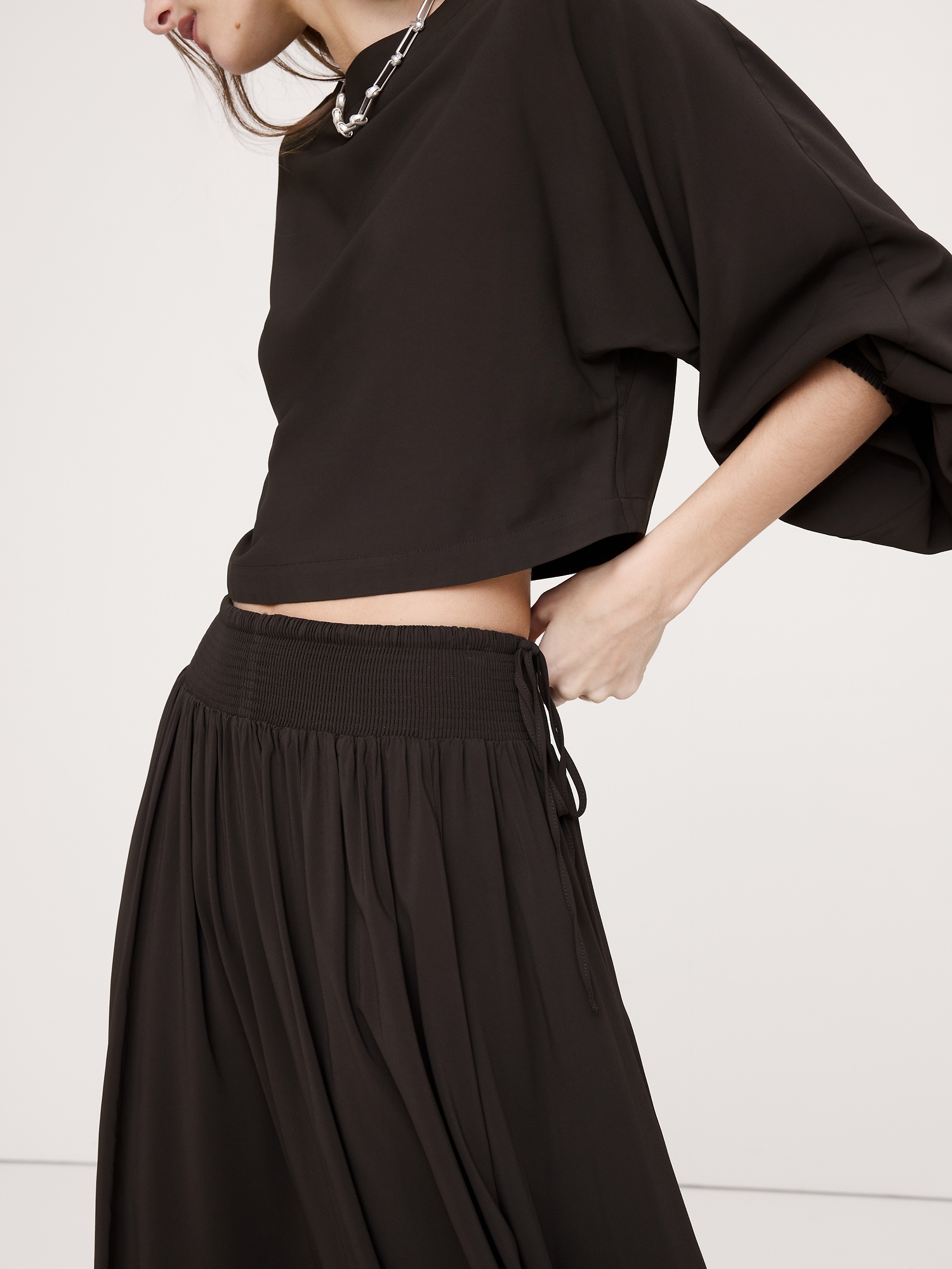 Image number 4 showing, Smocked Georgette Maxi Skirt