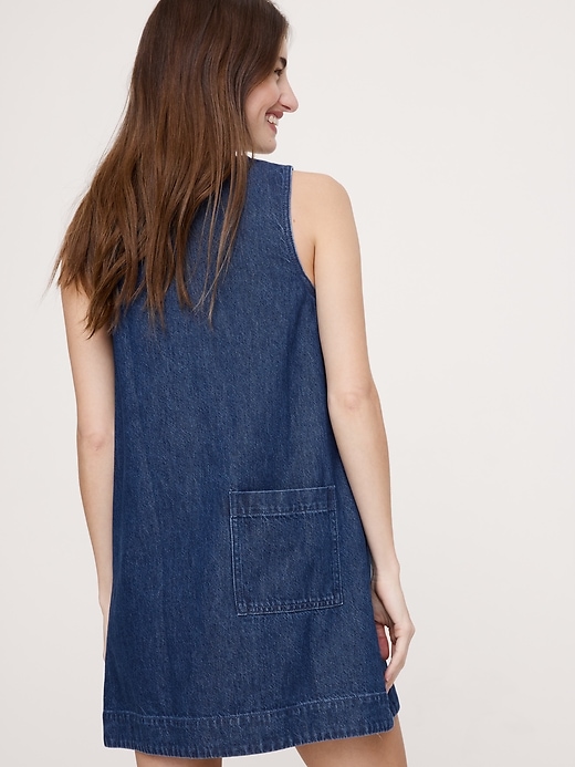 denim shift dress with pockets SHEIN SXY Flap Pocket Belted Bodycon Denim Dress