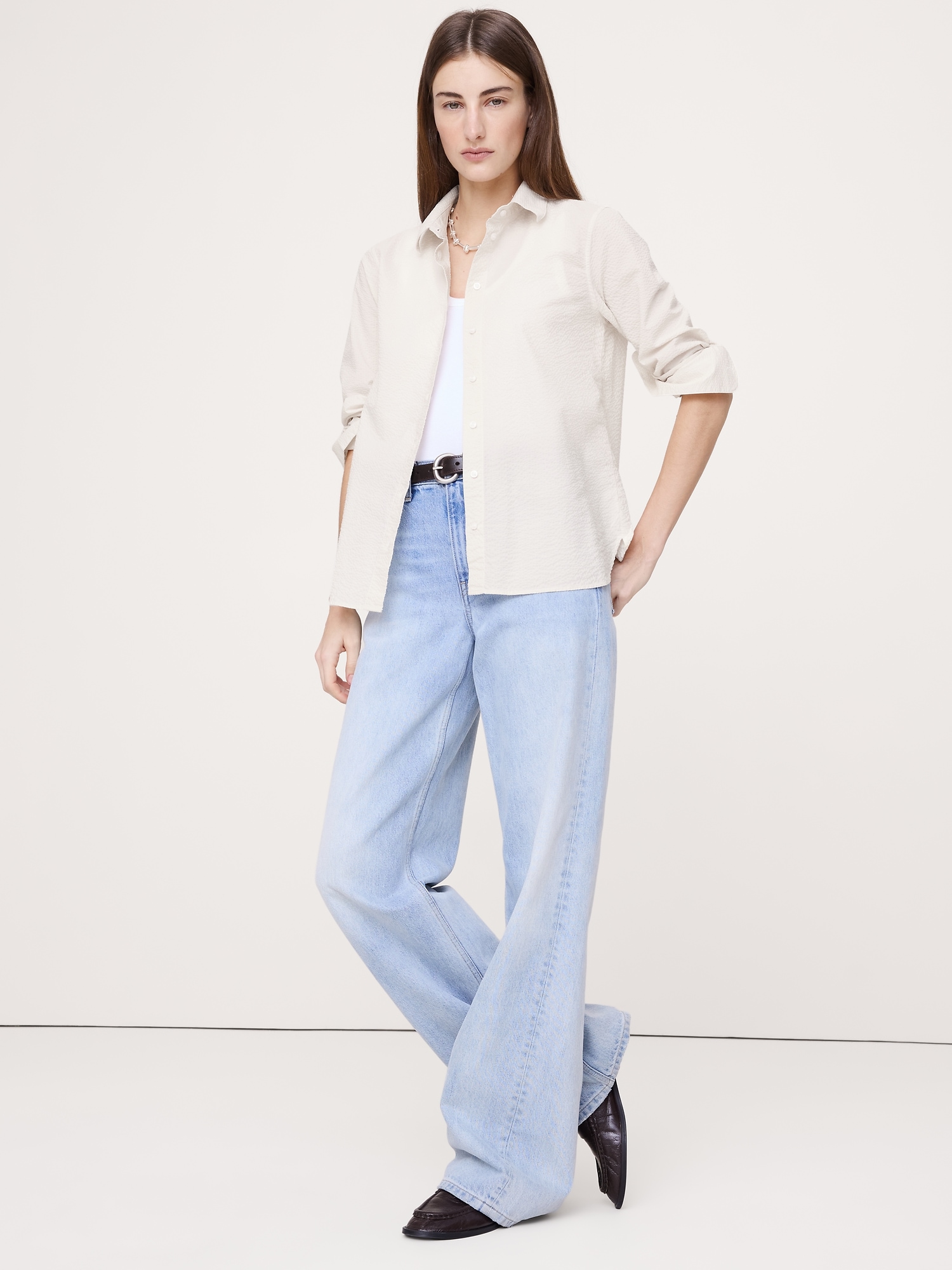 The Everyday Shirt in Cotton Seersucker