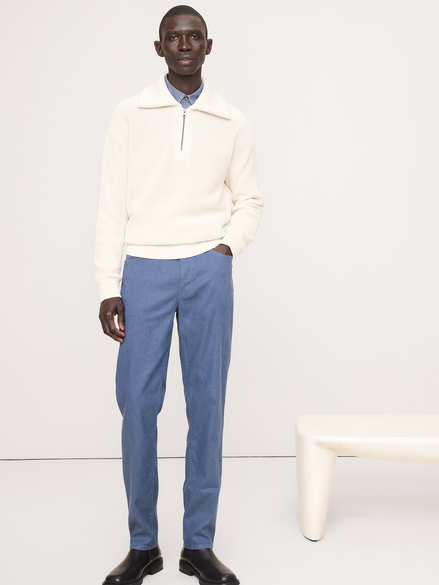 Slim Linen-Cotton Traveler Pant