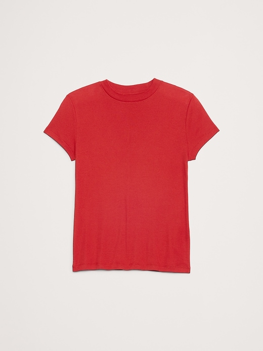 Airy Cotton Mock-Neck T-Shirt | Banana Republic