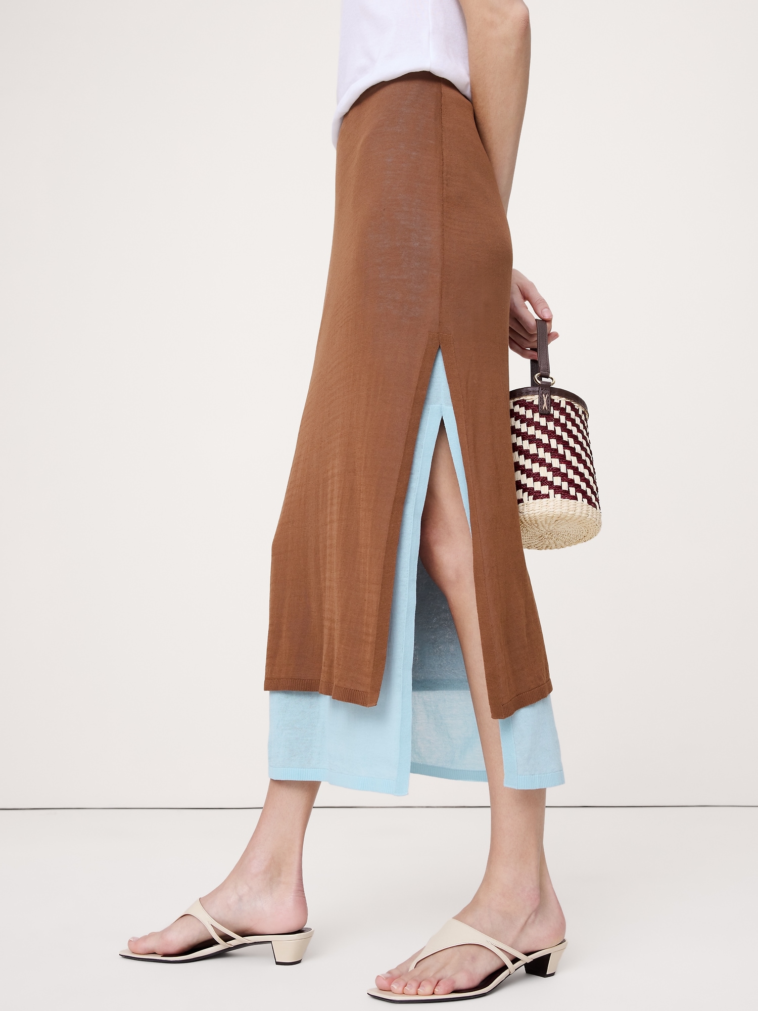 Image number 3 showing, Layered Ultra-Fine Cotton Maxi Skirt