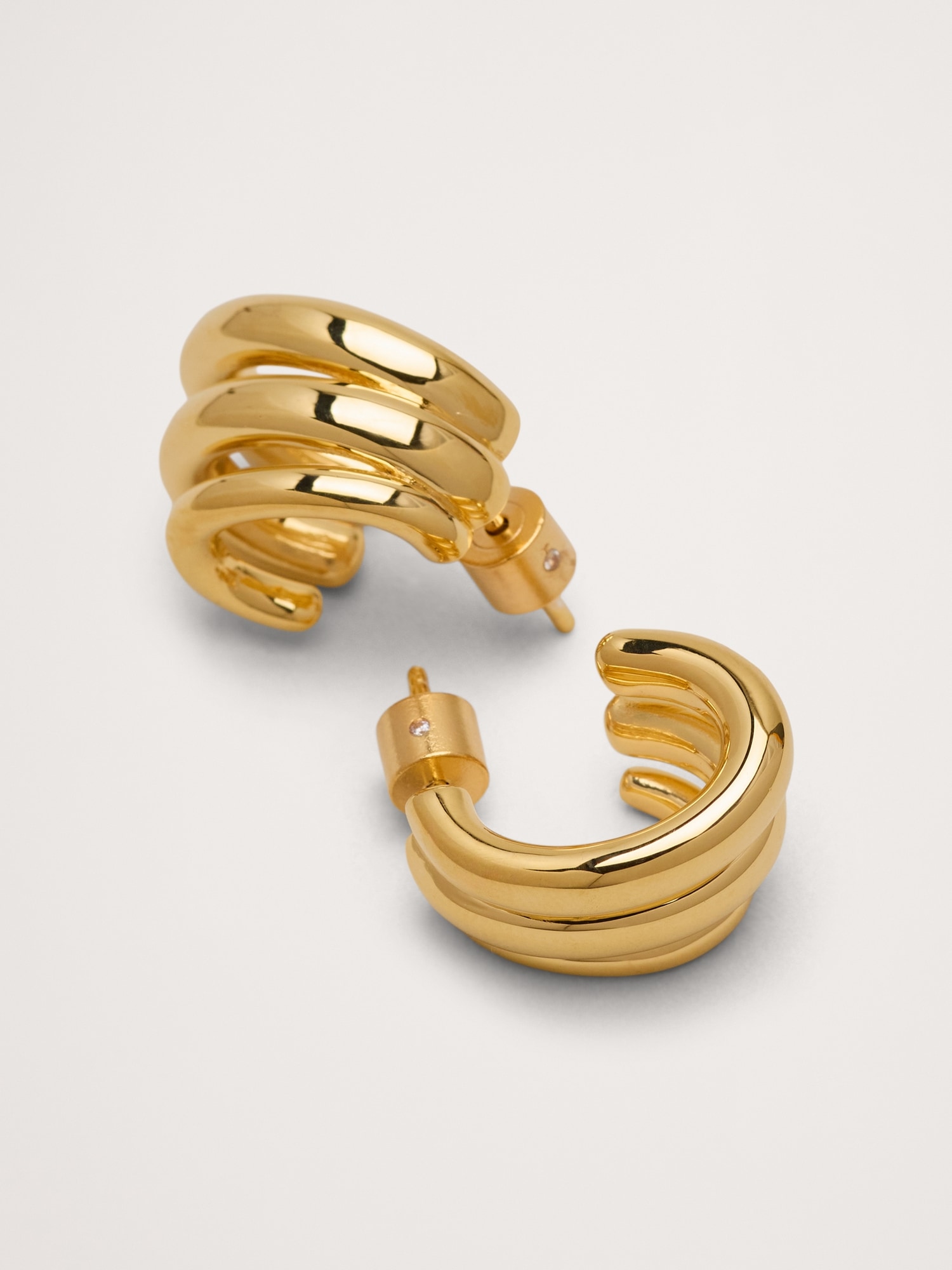 Image number 3 showing, Triple Hoop Earrings