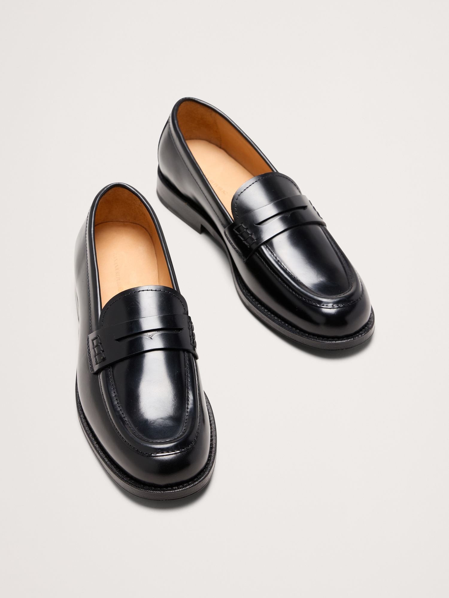 Женские туфли Banana Republic Italian Leather Penny Loafer, цвет: Чёрный — фото 3