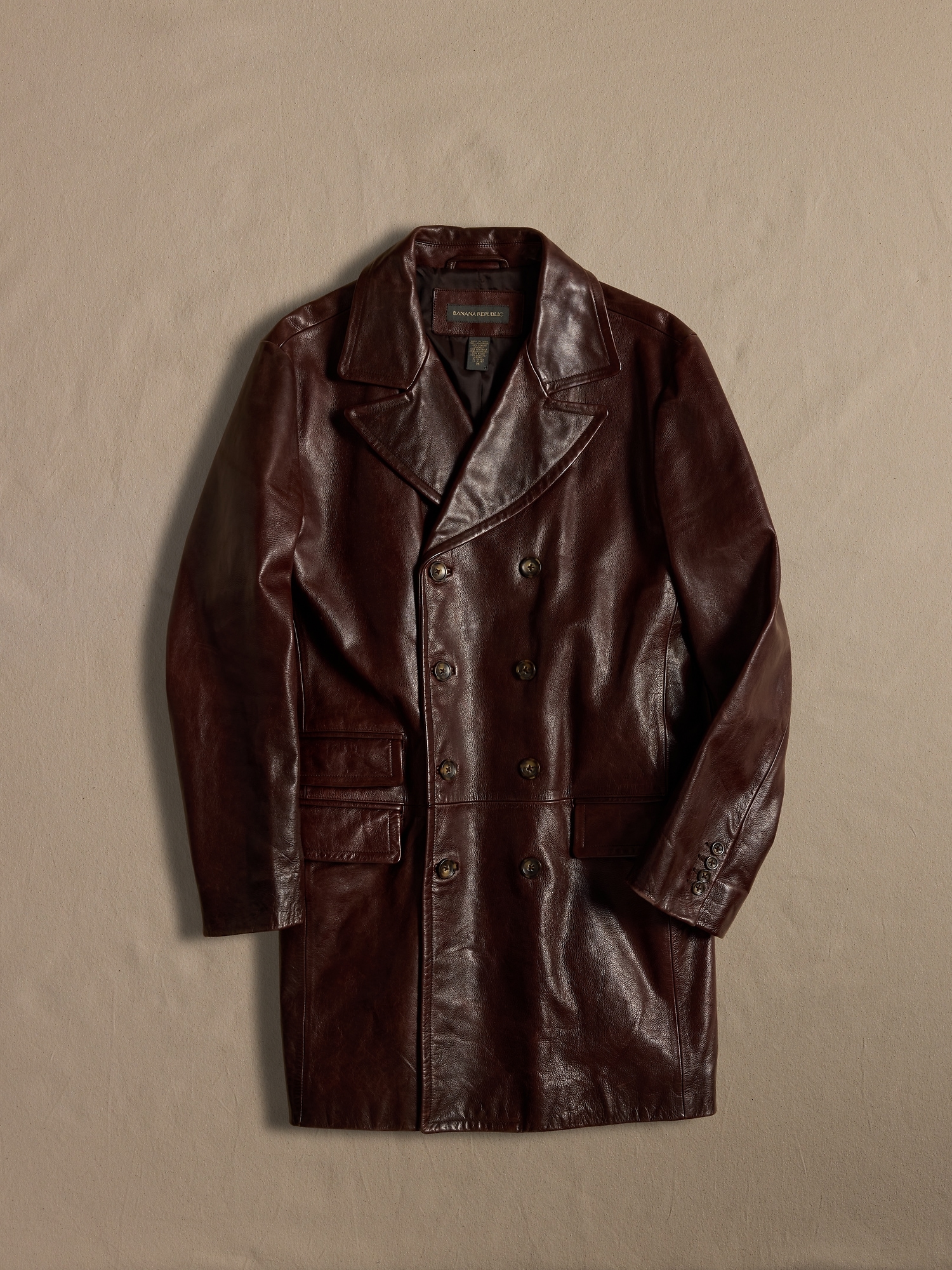 Archive Women's Brown Leather Long Coat size M | Banana Republic