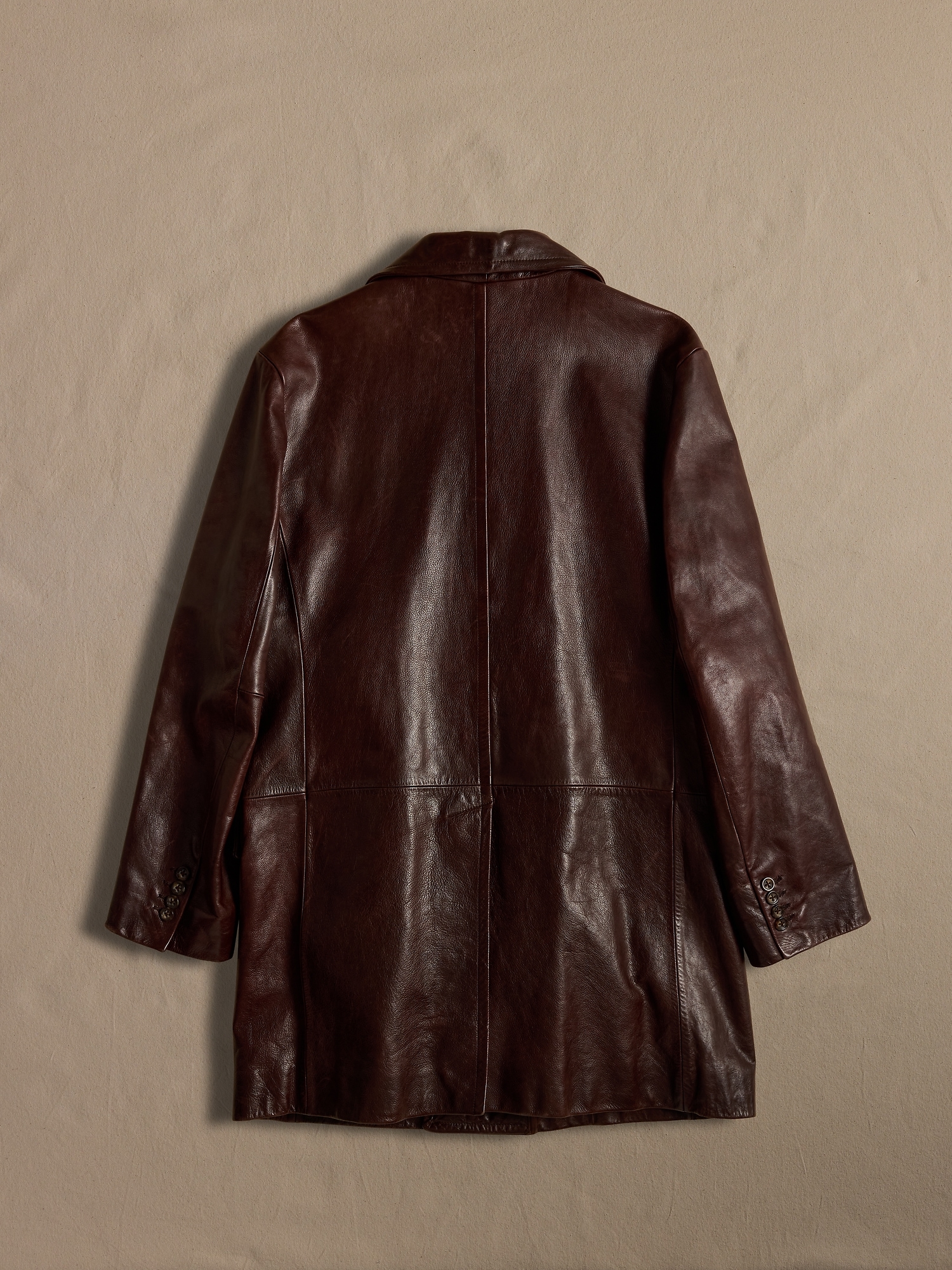 Image number 2 showing, Archive Brown Leather Long Coat Women's size M