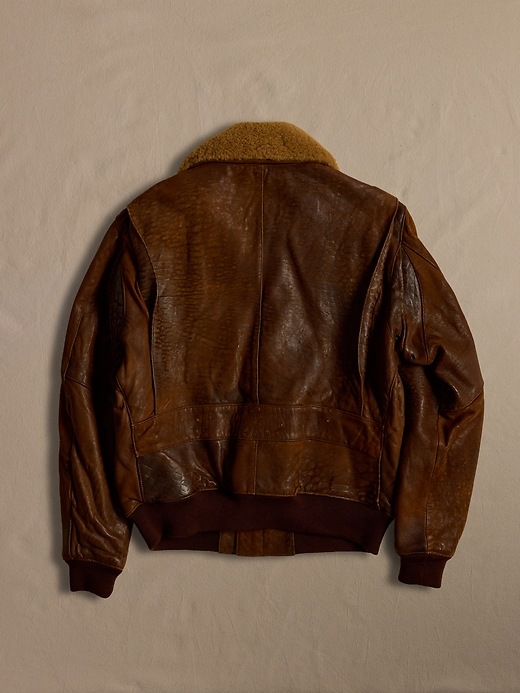 Archive Leather Flight Jacket with Shearling Collar size 44