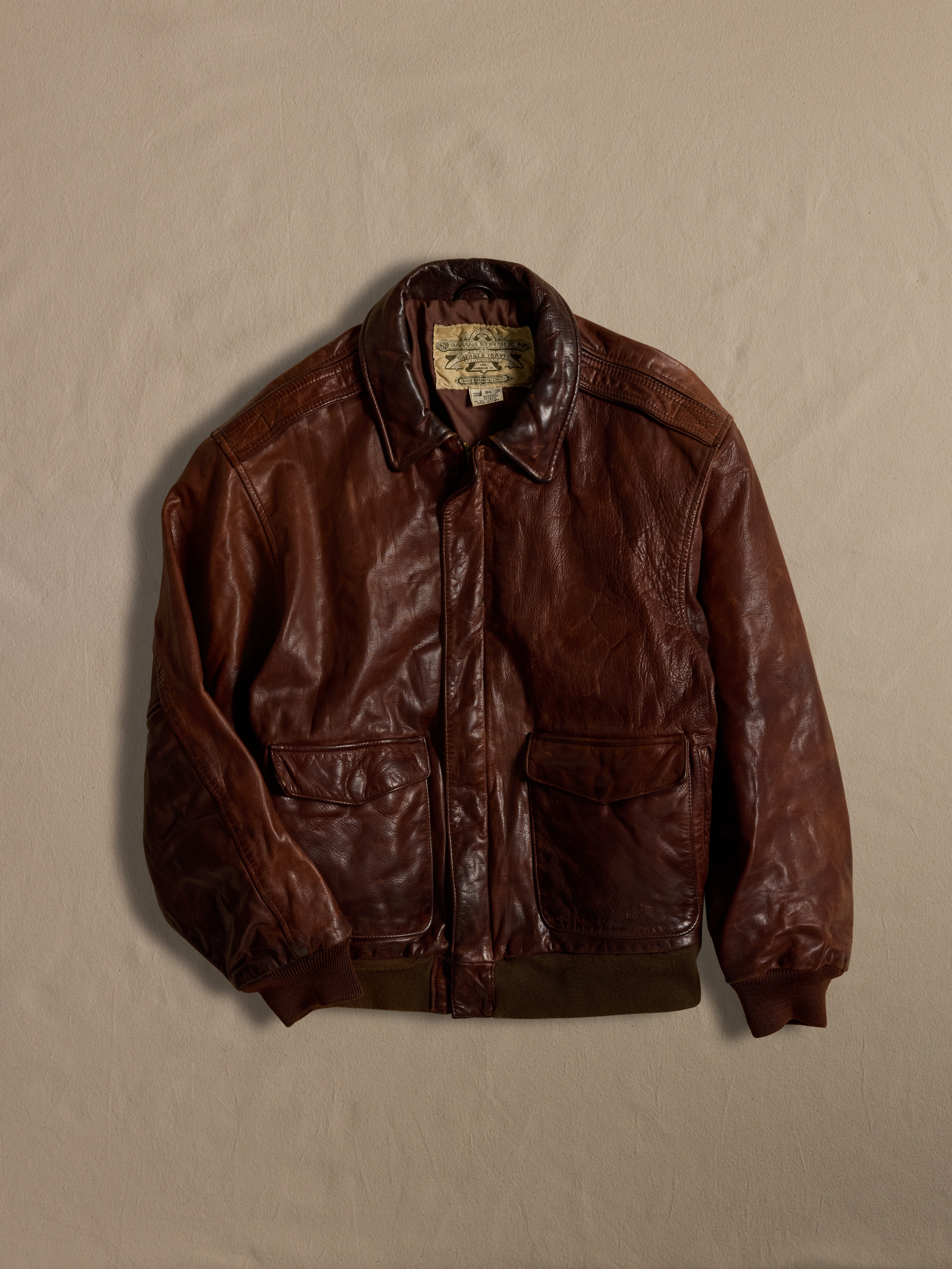 ジャケット・アウター archive BANANA REPUBLIC leather jacket Archive Brown Leather Barracuda Jacket size M | Banana Republic