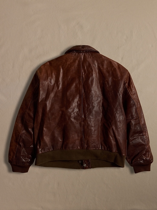 Archive Brown Leather Flight Jacket size 44 | Banana Republic