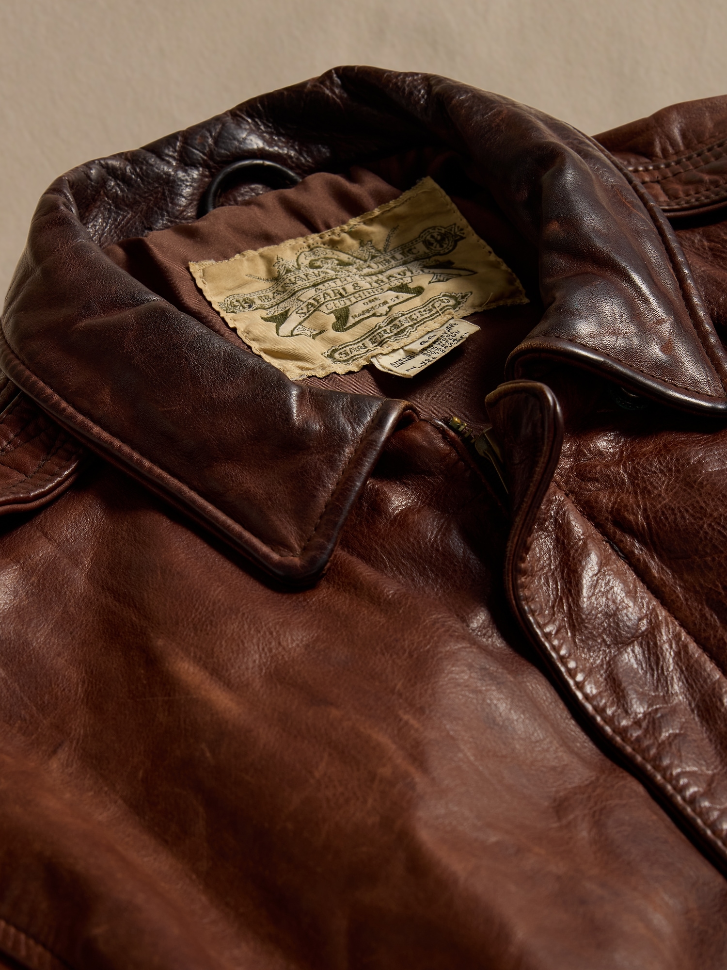 ジャケット・アウター archive BANANA REPUBLIC leather jacket Archive Brown Leather Barracuda Jacket size M | Banana Republic