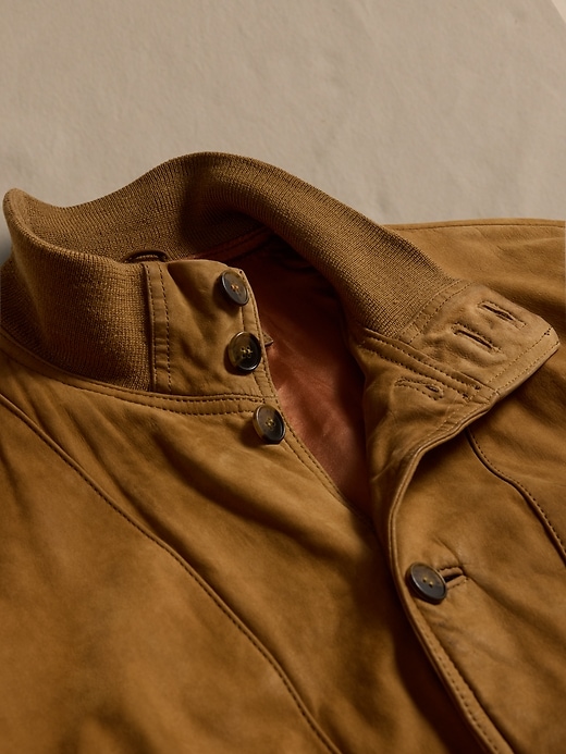 ジャケット・アウター archive BANANA REPUBLIC leather jacket Archive Brown Leather Barracuda Jacket size M | Banana Republic