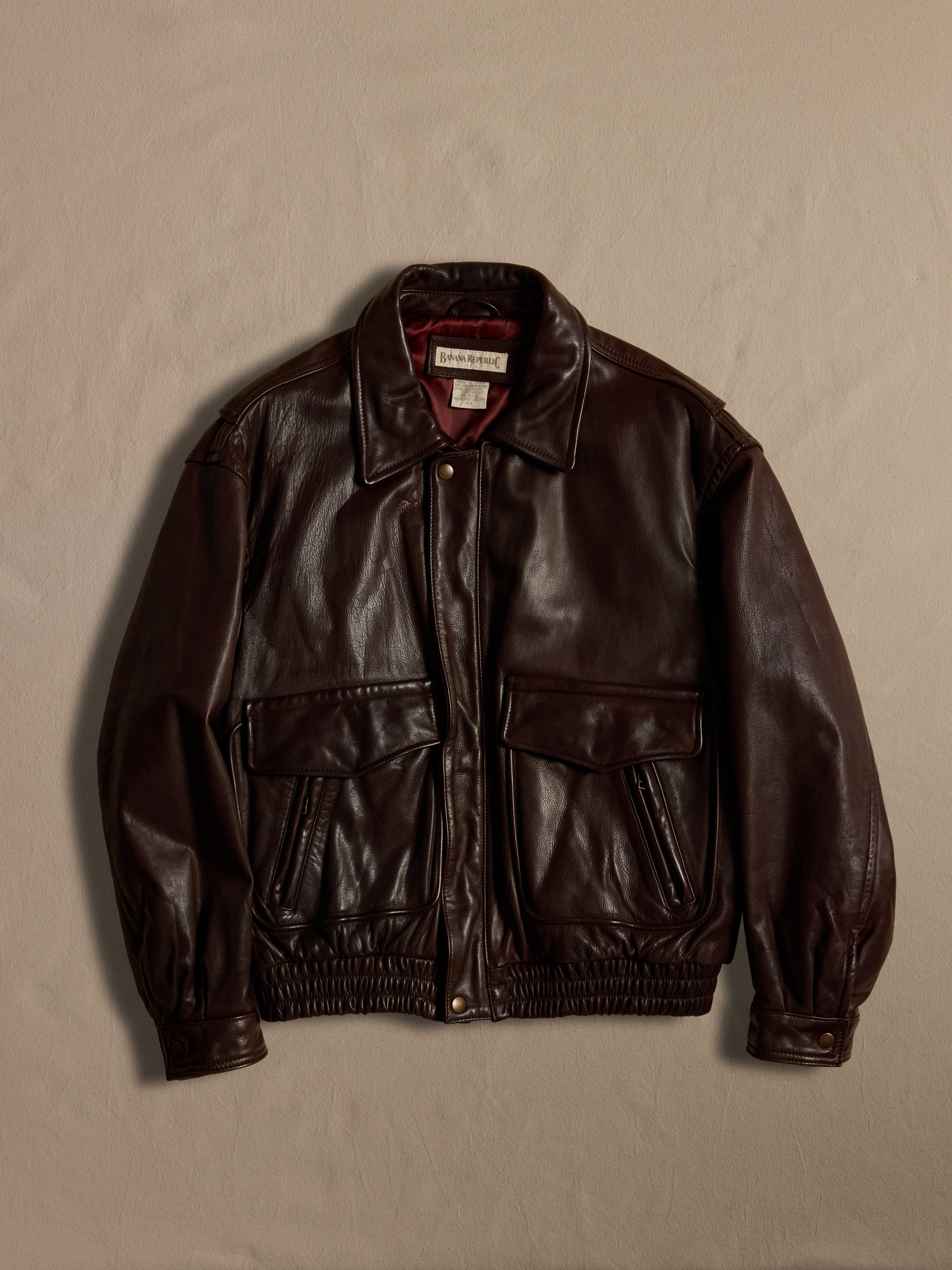 Archive Brown Leather Bomber Jacket size 44 | Banana Republic