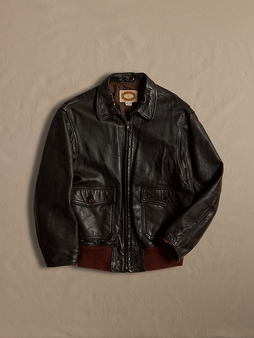 Archive Dark Brown Leather Flight Jacket size XS | Banana Republic