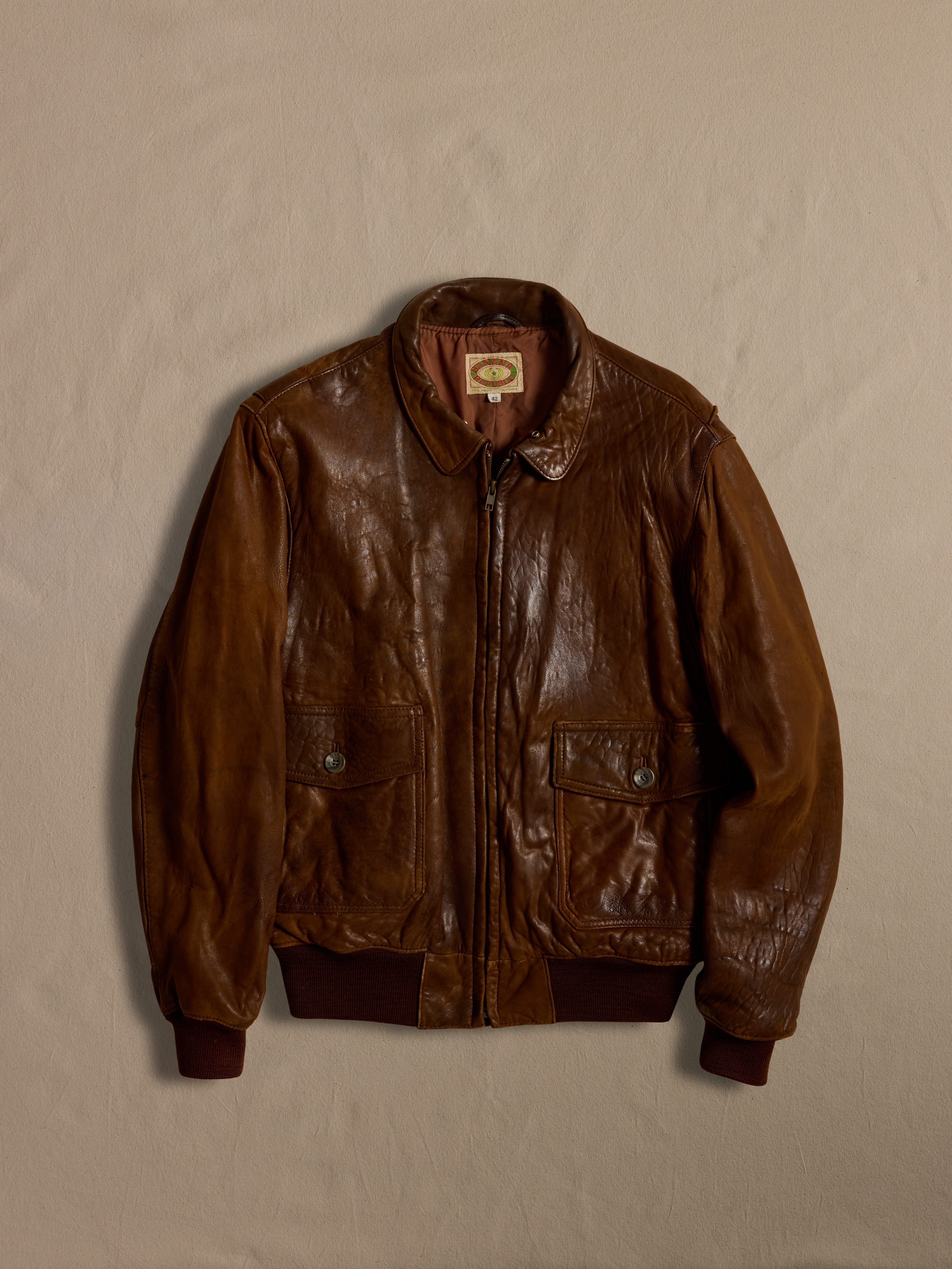 Archive Brown Leather Flight Jacket size 42 | Banana Republic
