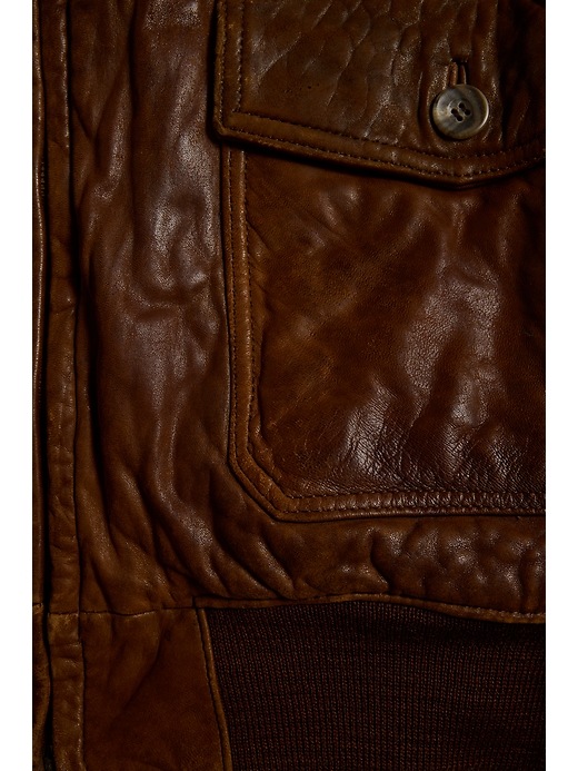 Archive Brown Leather Flight Jacket Men's size 42 | Banana Republic