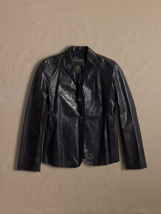 Archive Women's Black Leather Blazer size 2 | Banana Republic