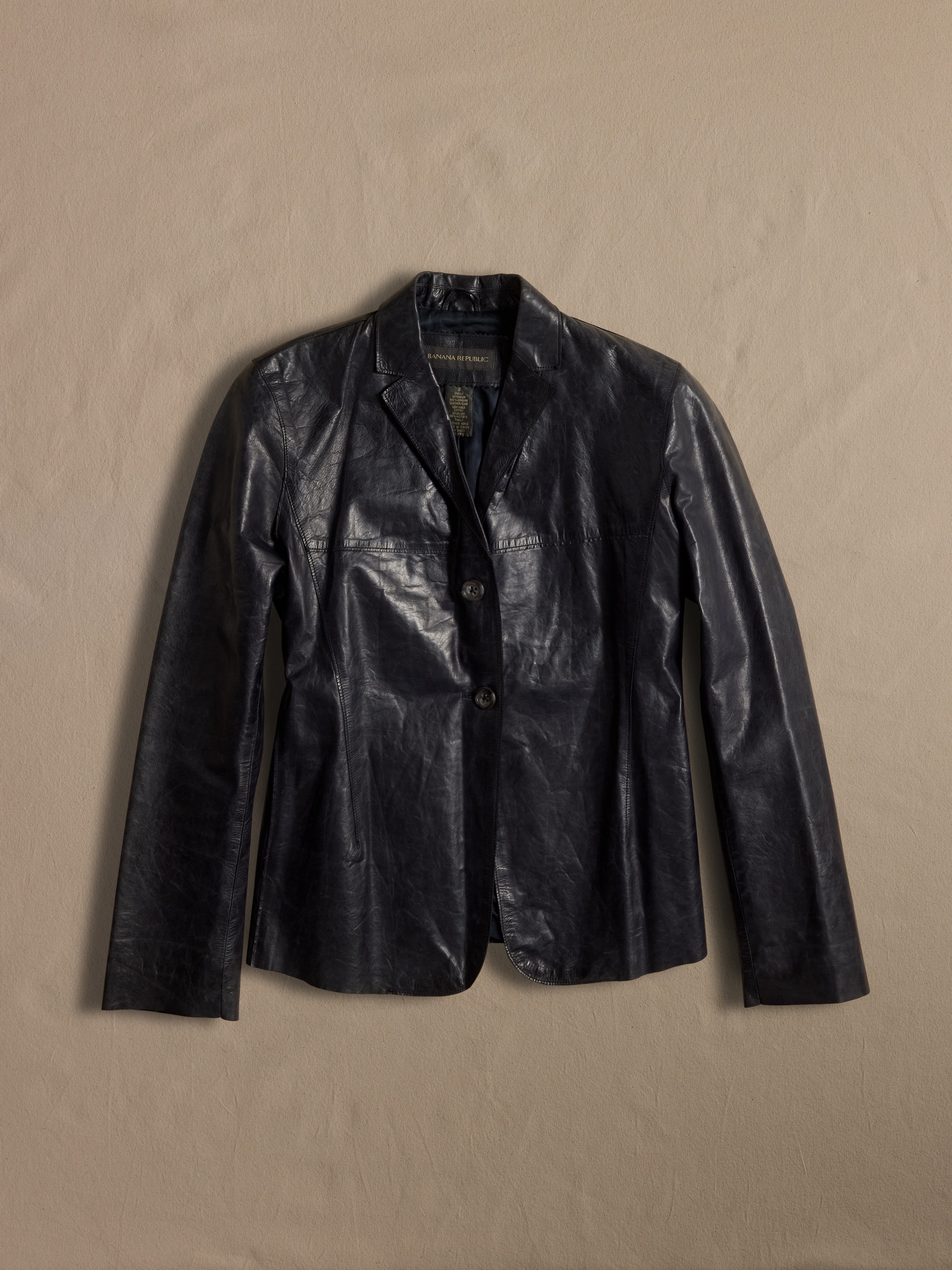 Archive Women's Black Leather Blazer size 2 | Banana Republic